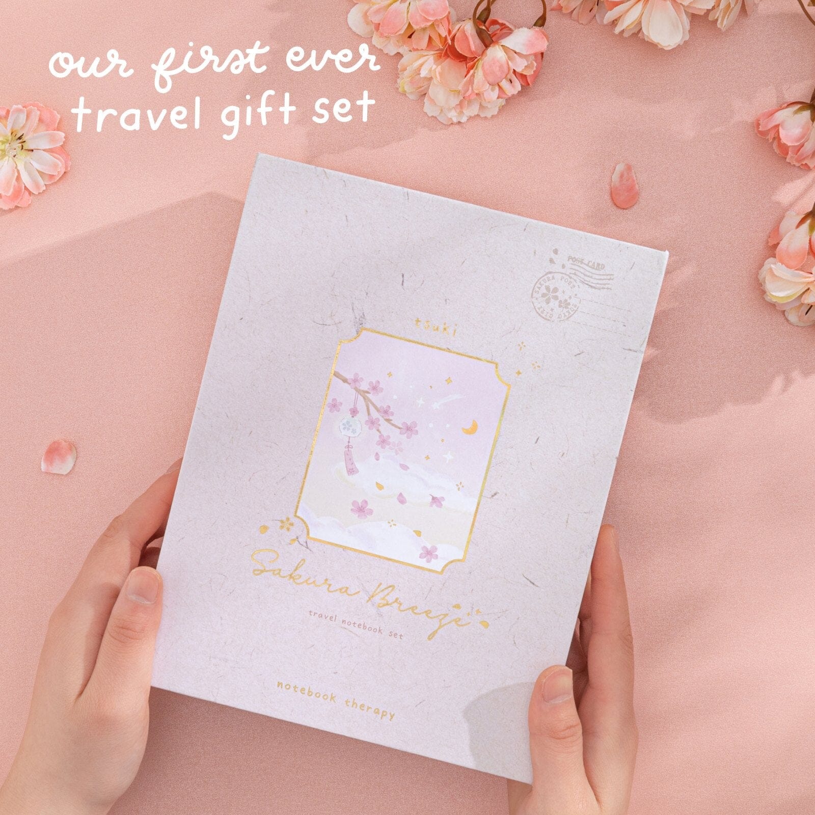 Tsuki 'Sakura Breeze' Travel Notebook Gift Set ☾