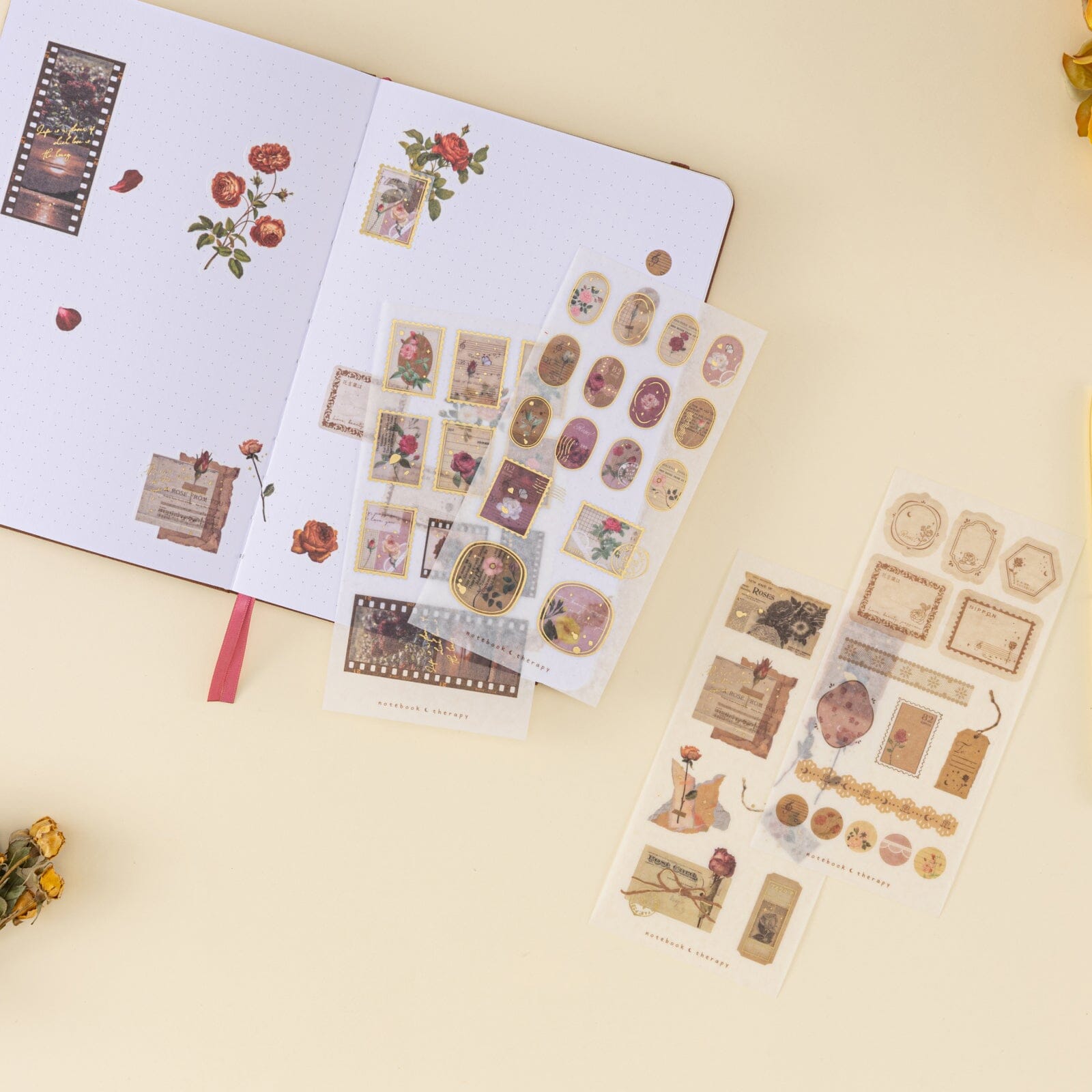 Tsuki 'Vintage Rose' Sticker Set ☾