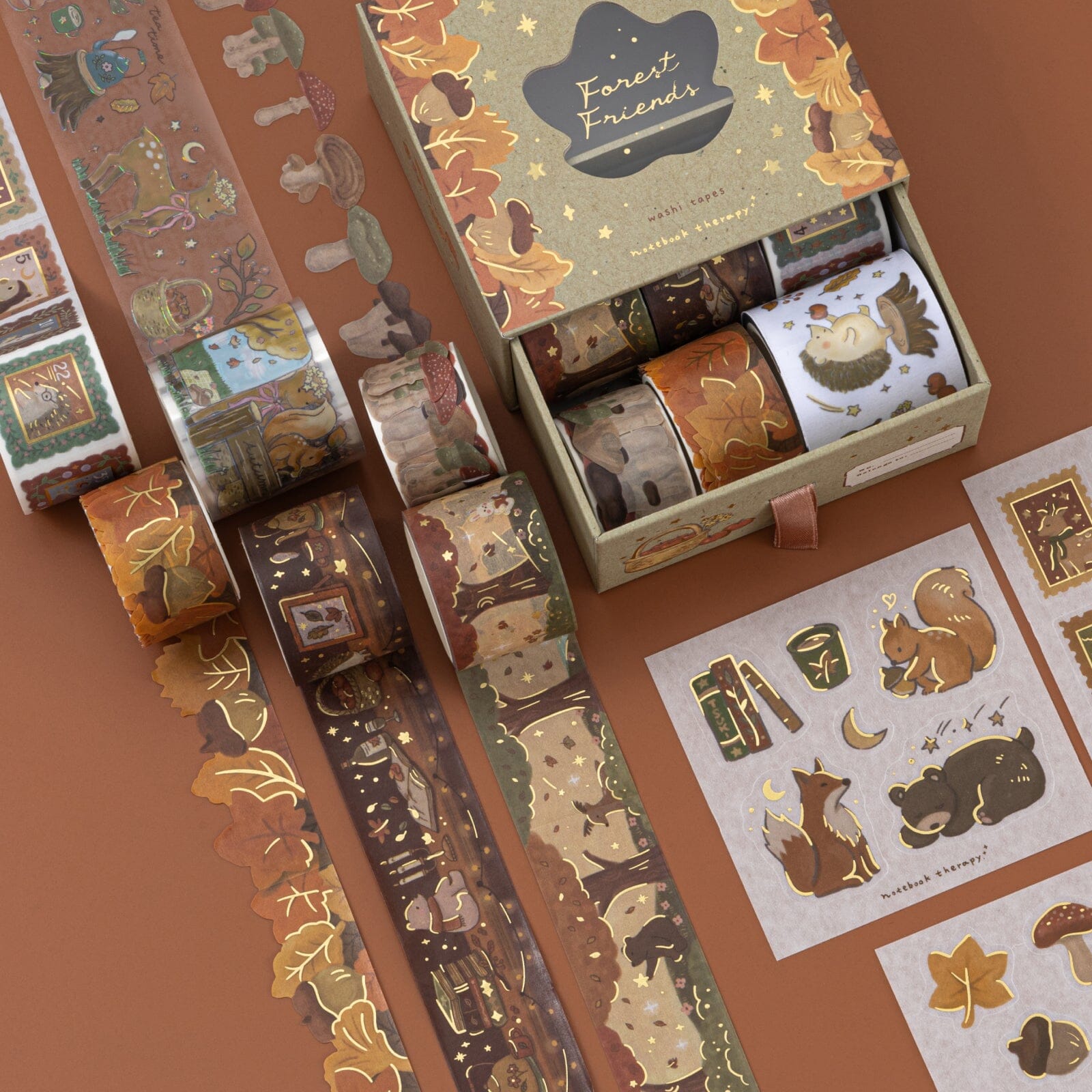 Tsuki 'Forest Friends' Washi Tape Set ☾