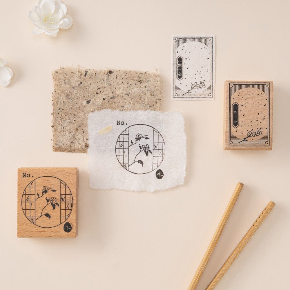 Hinoki - 'Into the Tea Room' Wooden Stamps