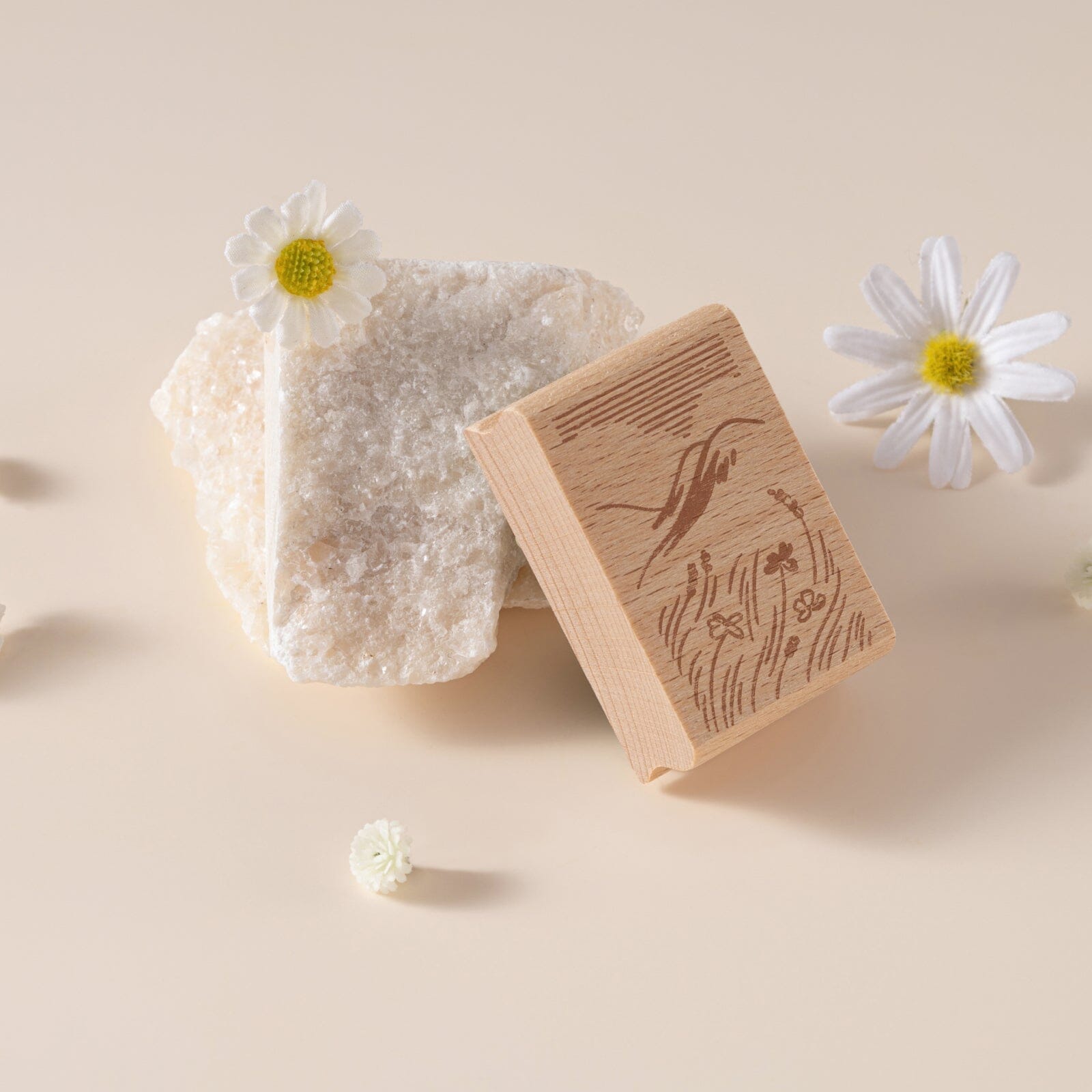 Hinoki - 'Into the Meadow' Engraved Wooden Stamp Set