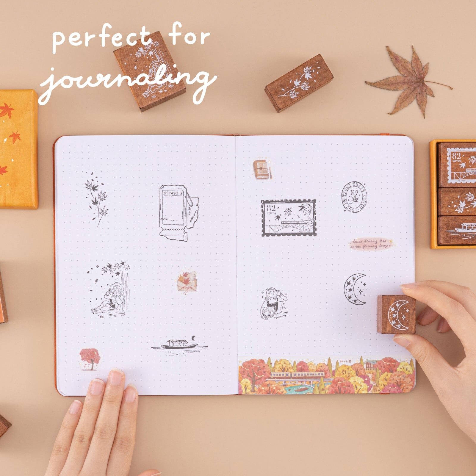 Tsuki 'Maple Journey' Bullet Journal Stamp Set ☾