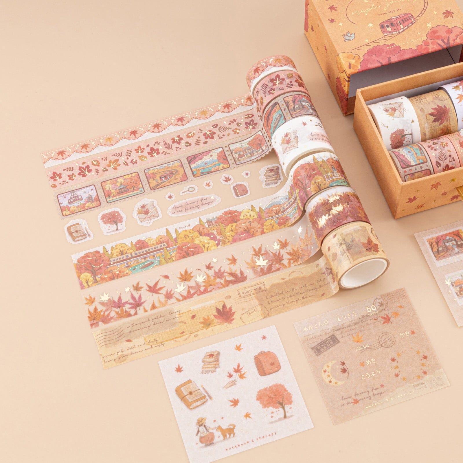 Tsuki 'Maple Journey' Washi Tape Set ☾