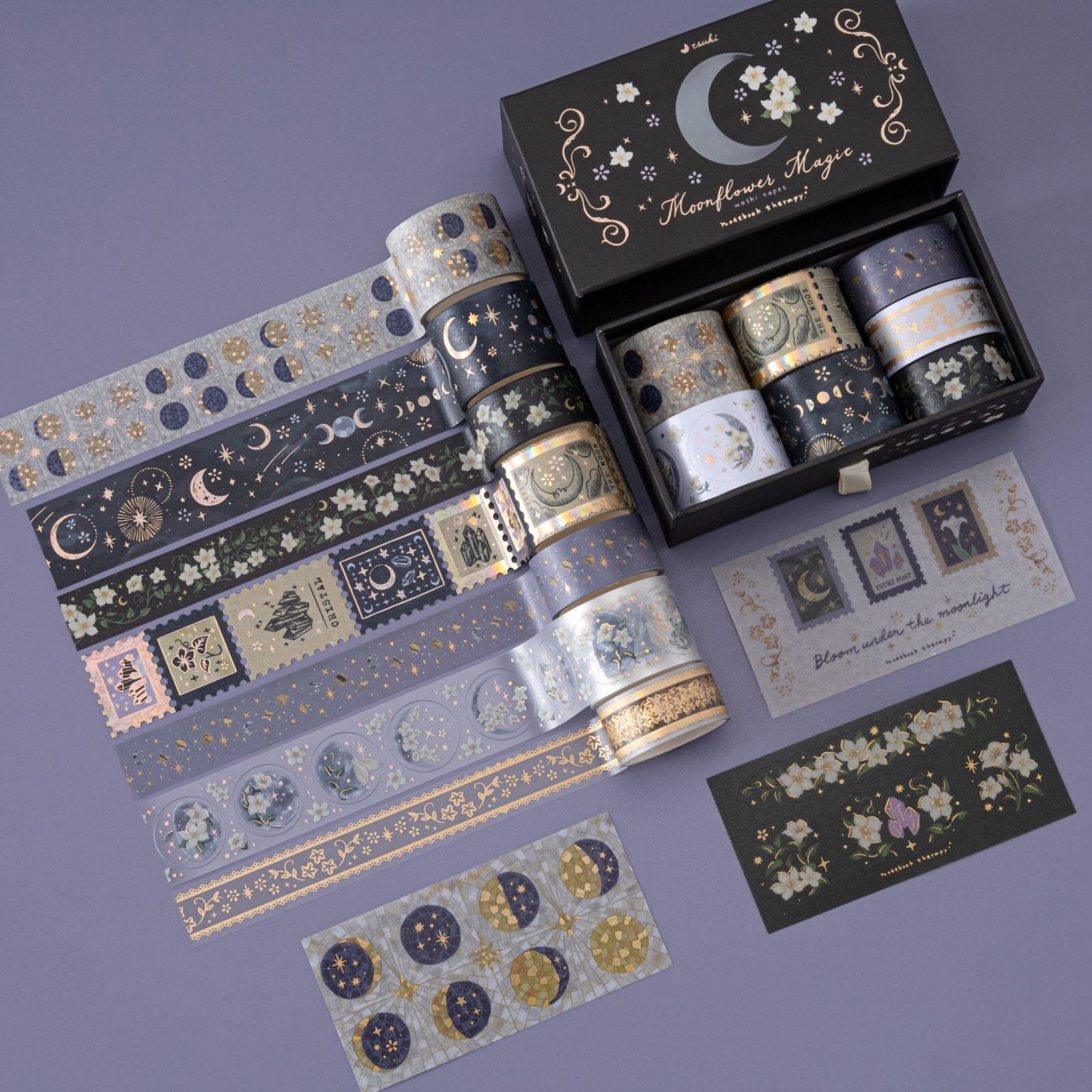 Tsuki 'Moonflower Magic' Washi Tape Set ☾