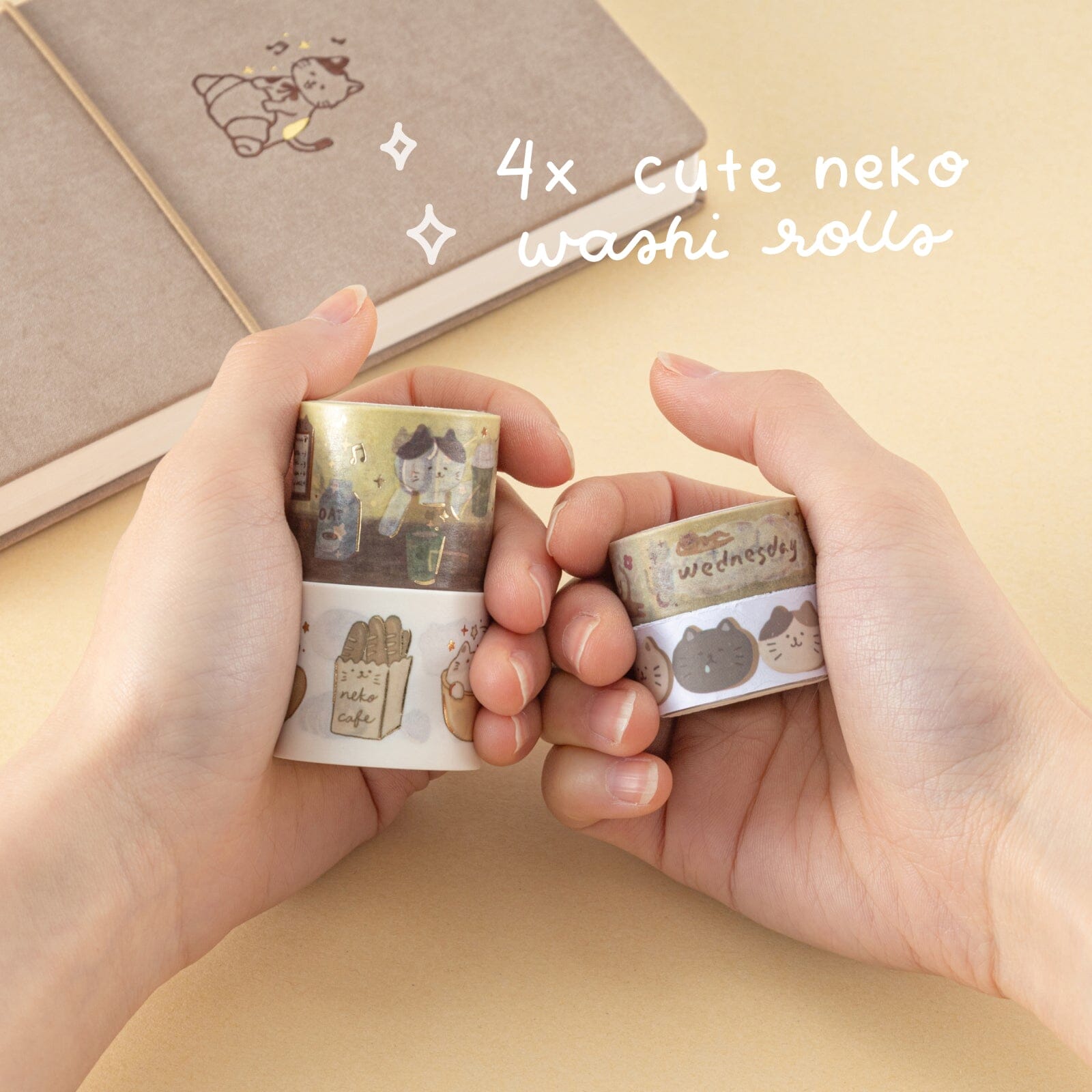 Tsuki 'Neko Cafe' Travel Notebook Gift Set ☾
