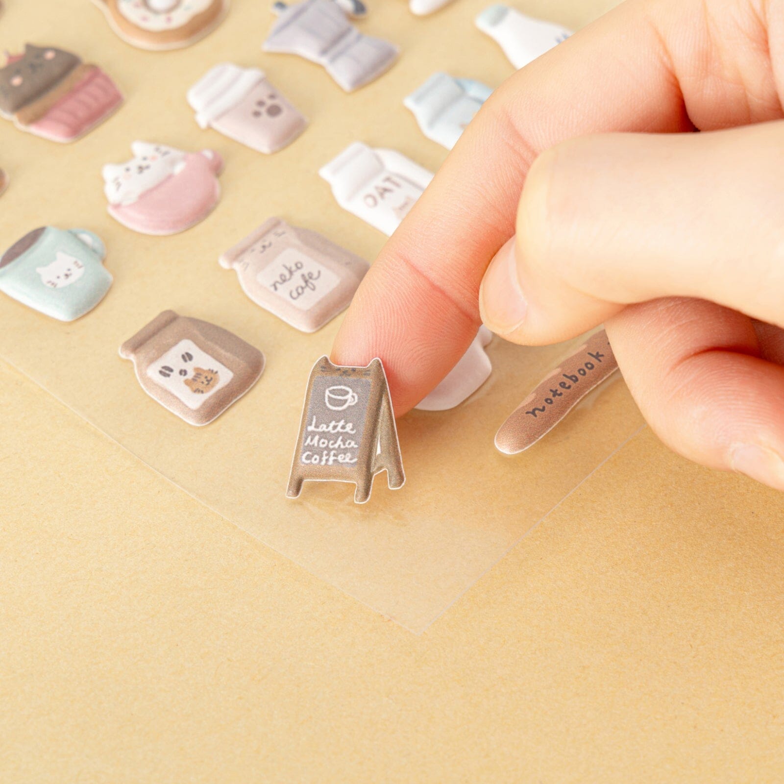Tsuki 'Neko Cafe' 3D Puffy Sticker Set ☾