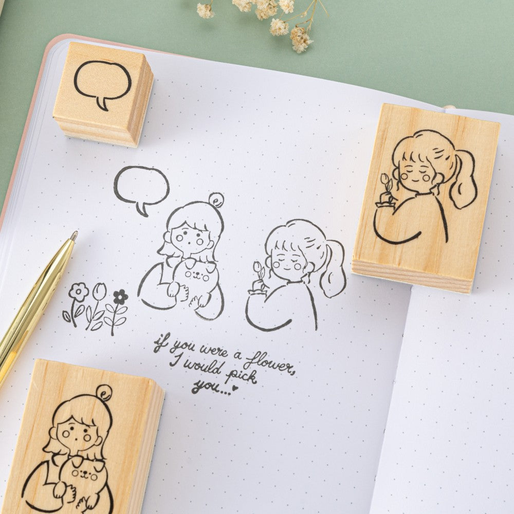 Tsuki 'Happy Day' Bullet Journal Stamp Set by Notebook Therapy x Peppoko ☾