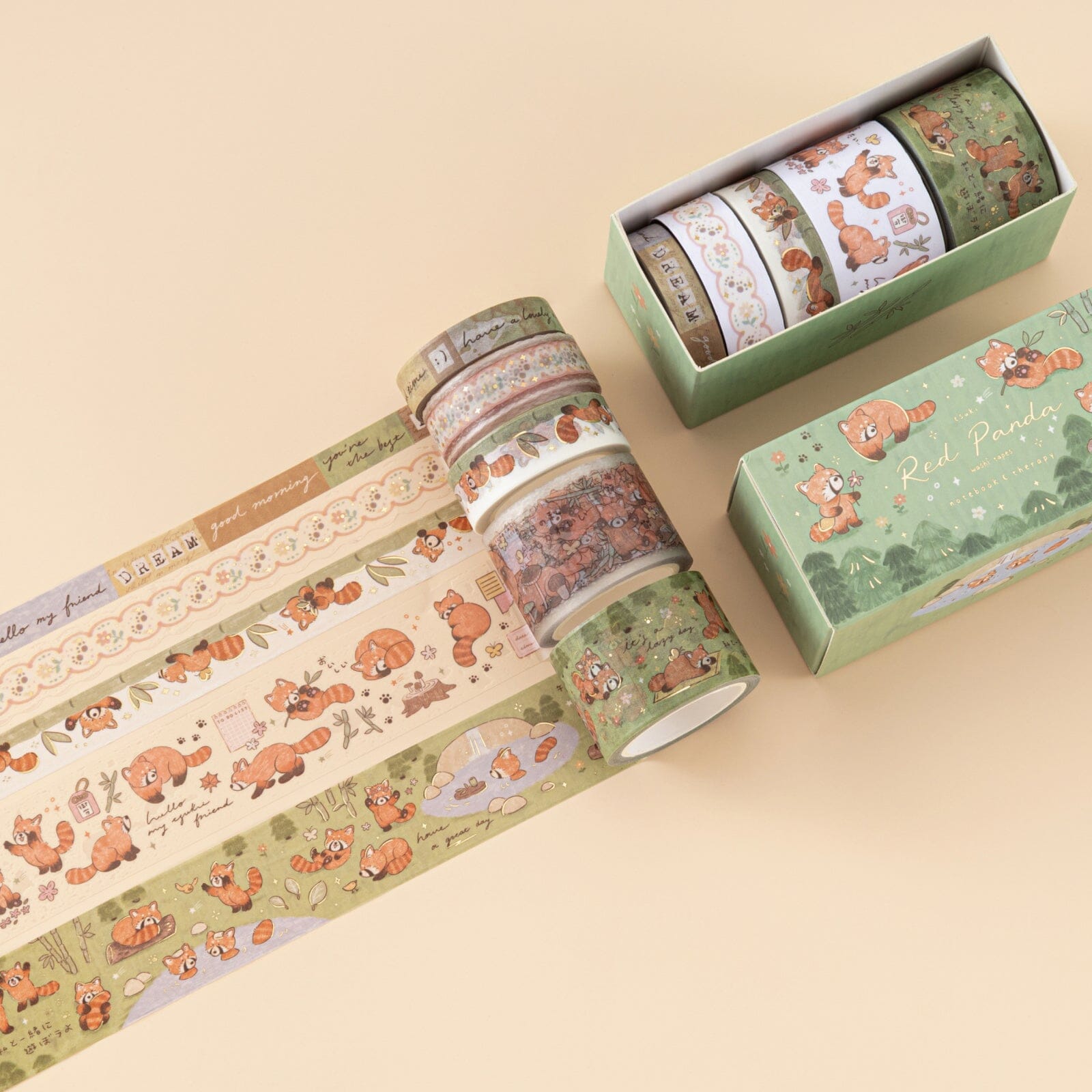 Tsuki 'Red Panda' Washi Tape Set ☾