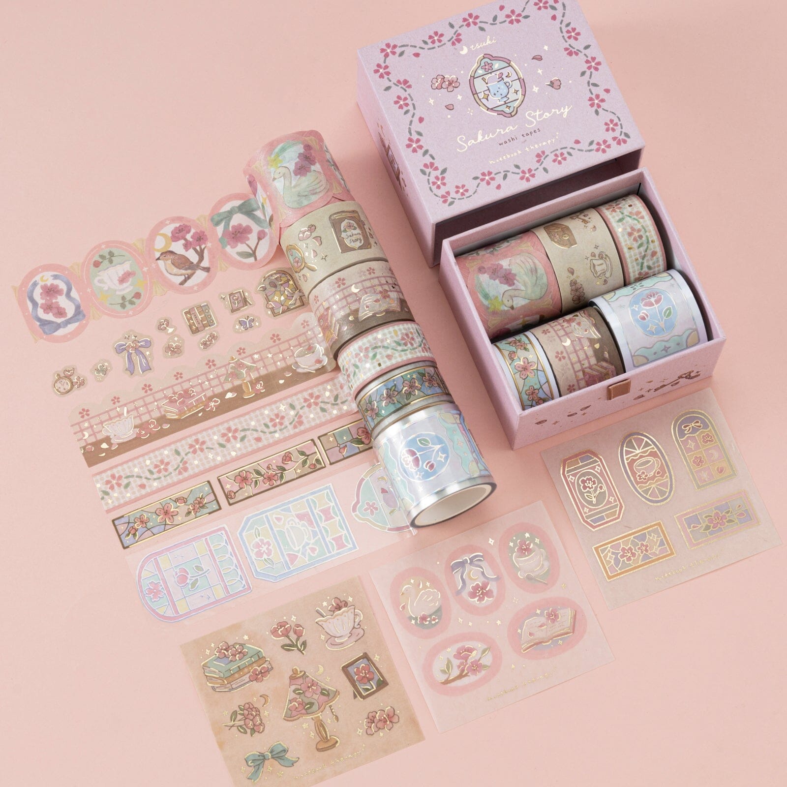 Tsuki 'Sakura Story' Washi Tape Set ☾