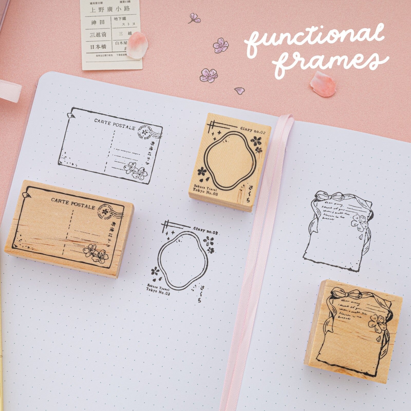 Tsuki 'Sakura Breeze' Bullet Journal Stamp Set ☾