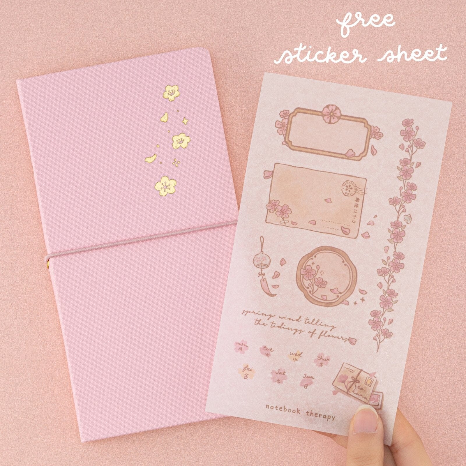 Tsuki 'Sakura Breeze' Travel Notebook Gift Set ☾