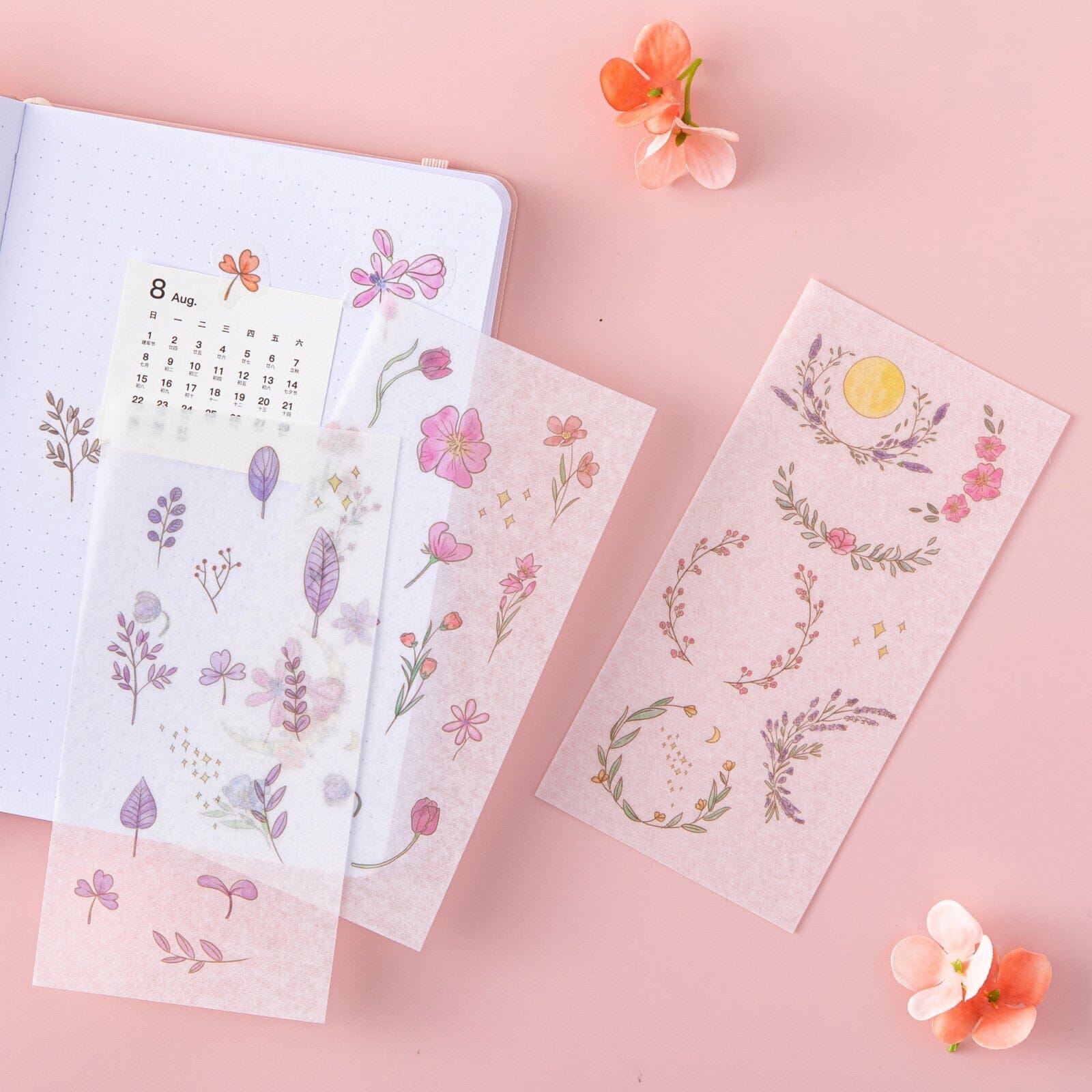 Tsuki 'Watercolour Garden' Stickers - Set Of 10
