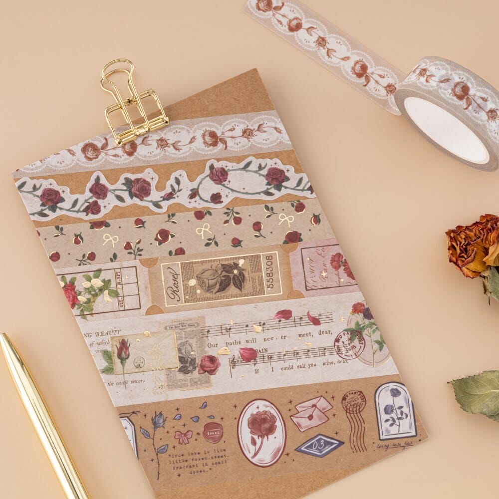 Tsuki 'Vintage Rose' #2 Washi Tape Set ☾