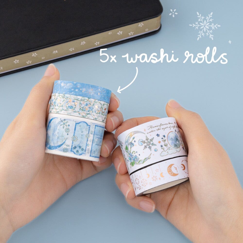 Tsuki 'Winter Moonflower' Washi Tape Set ☾