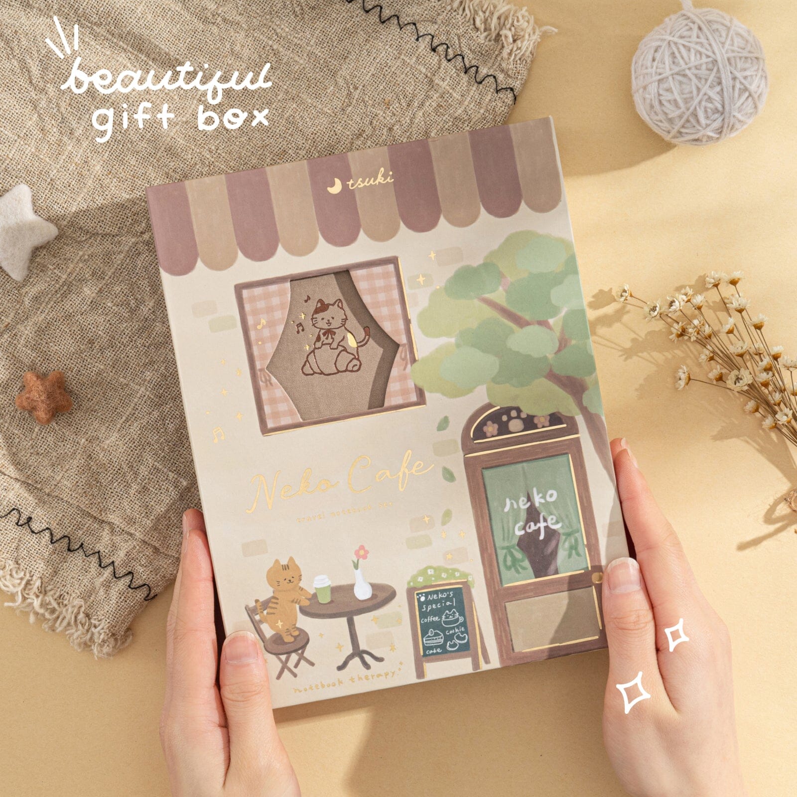 Tsuki 'Neko Cafe' Travel Notebook Gift Set ☾