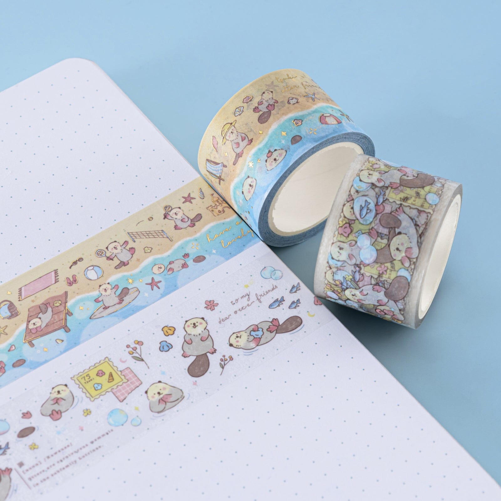 Tsuki 'Otter Friends' Washi Tape Set ☾