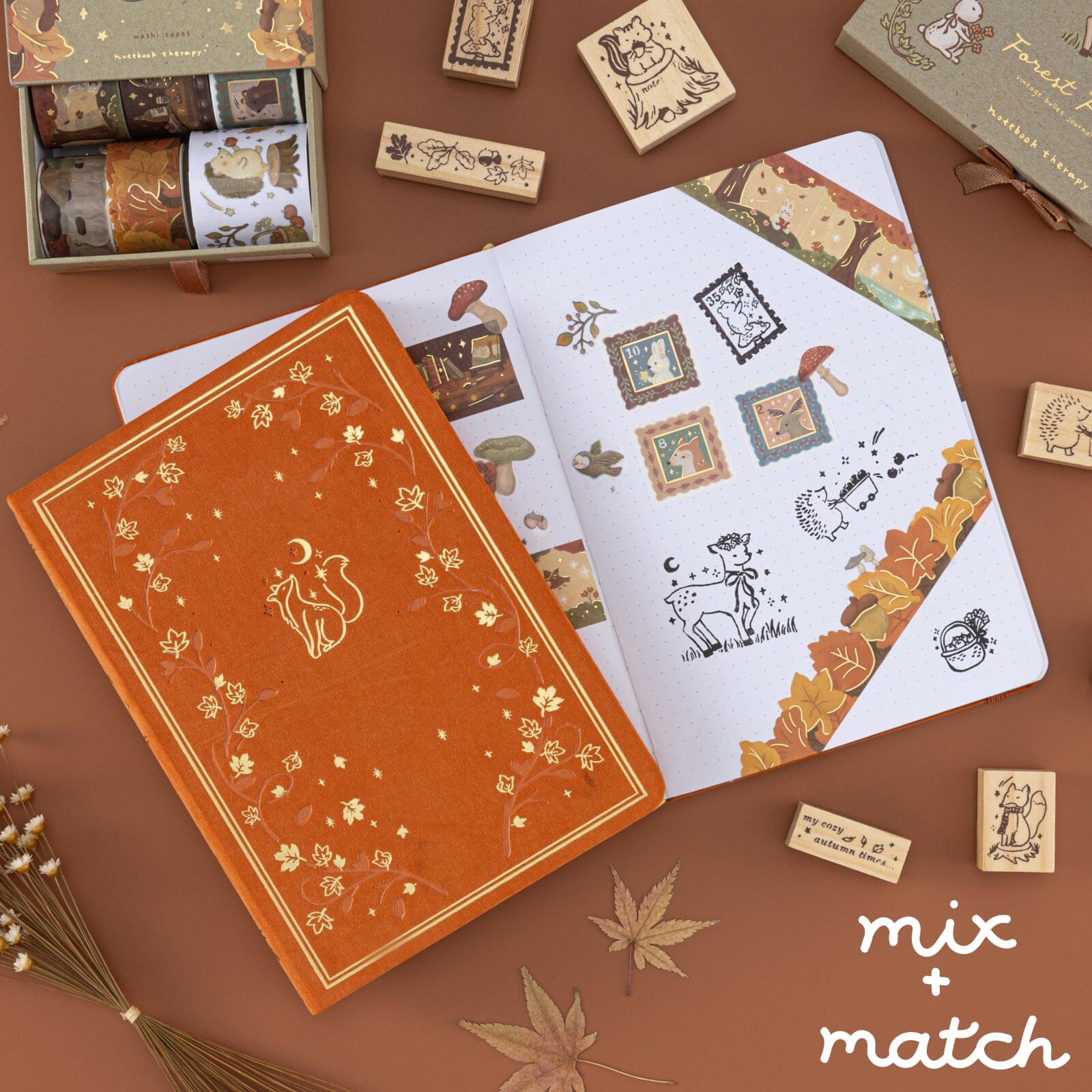 Tsuki 'Forest Friends' Bullet Journal Stamp Set ☾