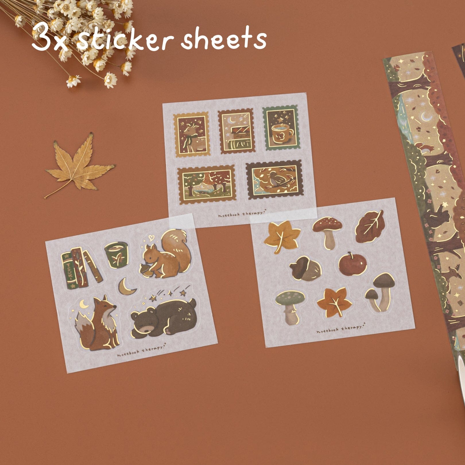Tsuki 'Forest Friends' Washi Tape Set ☾