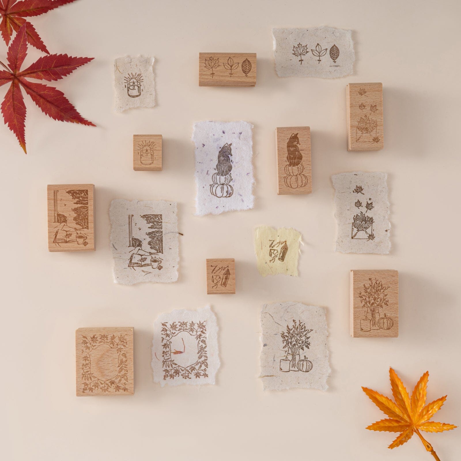 Hinoki - 'Into the Enchantment' Engraved Wooden Stamp Set