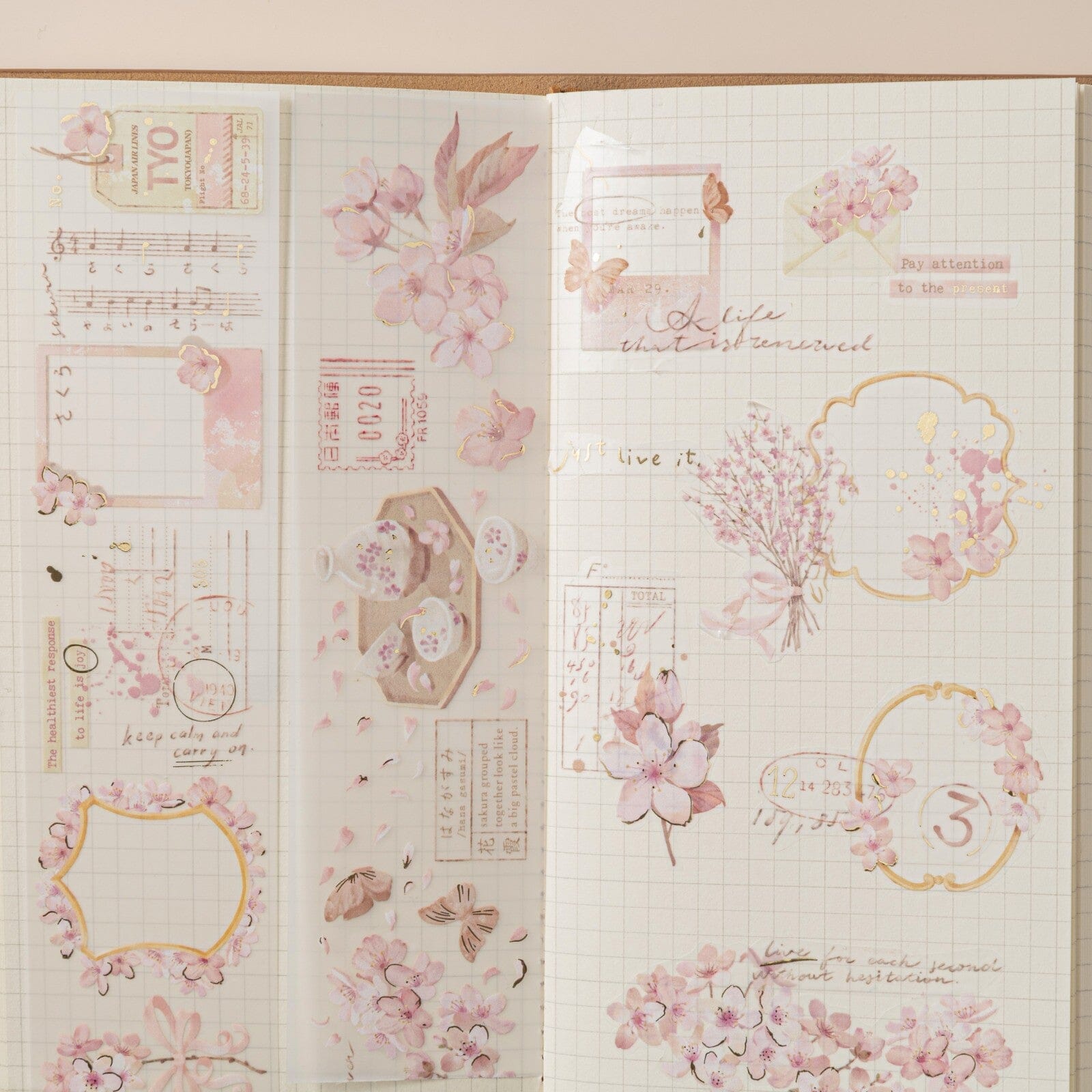 Hinoki - 'Into the Blossom' Decorative PET Tape Set