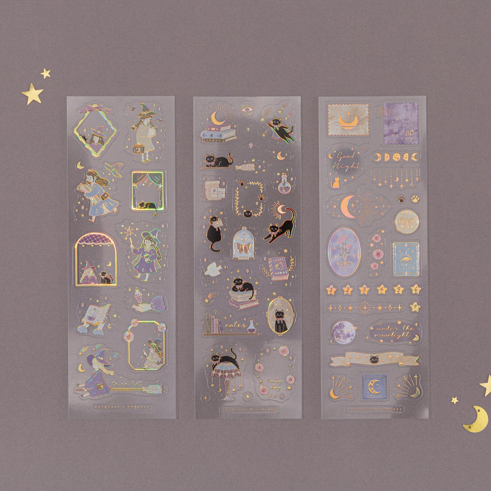 Tsuki 'Lunar Delivery' 3D Holographic Foil Luxury Sticker Set ☾