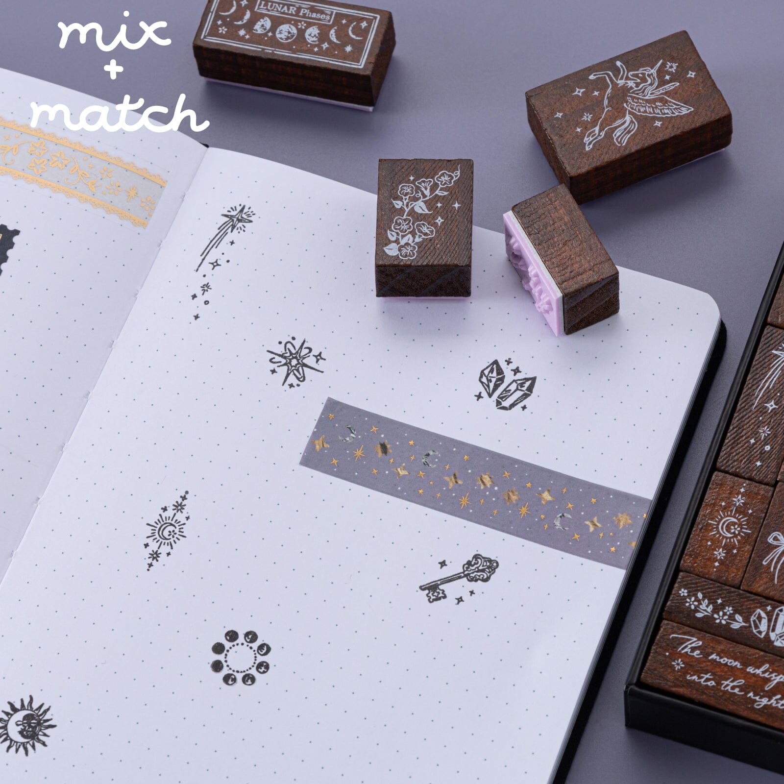 Tsuki 'Moonflower Magic' Bullet Journal Stamp Set ☾