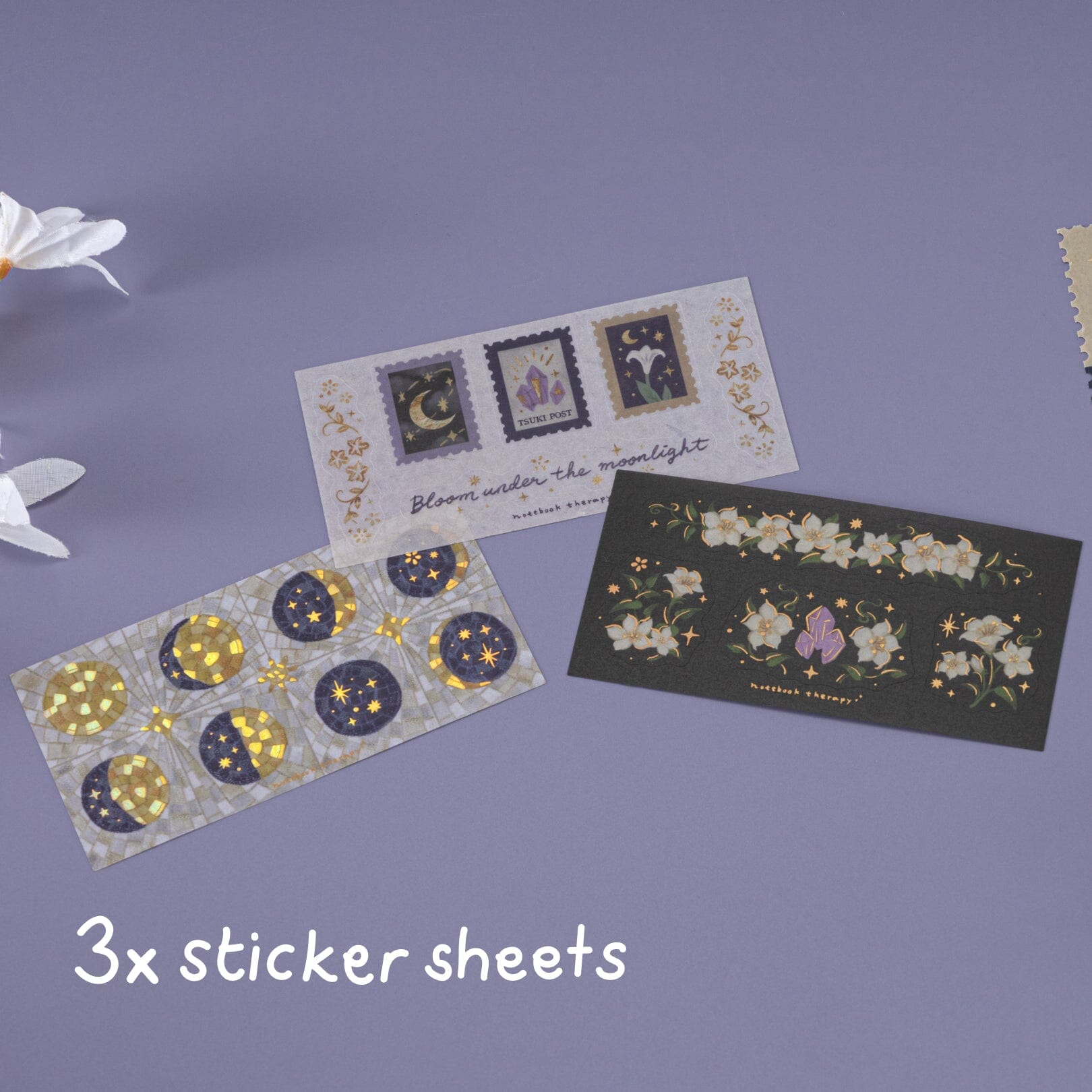 Tsuki 'Moonflower Magic' Washi Tape Set ☾