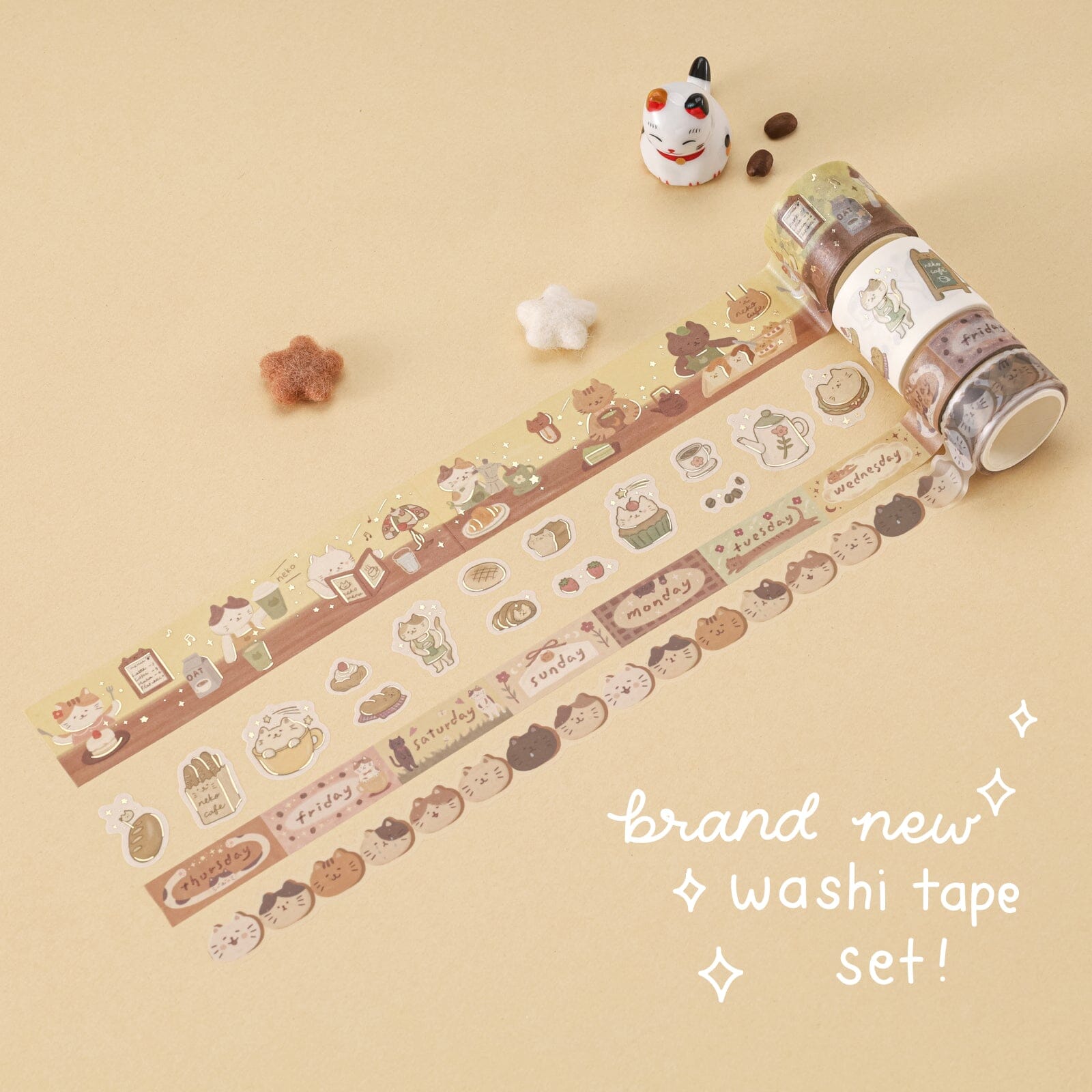 Tsuki 'Neko Cafe' Travel Notebook Gift Set ☾