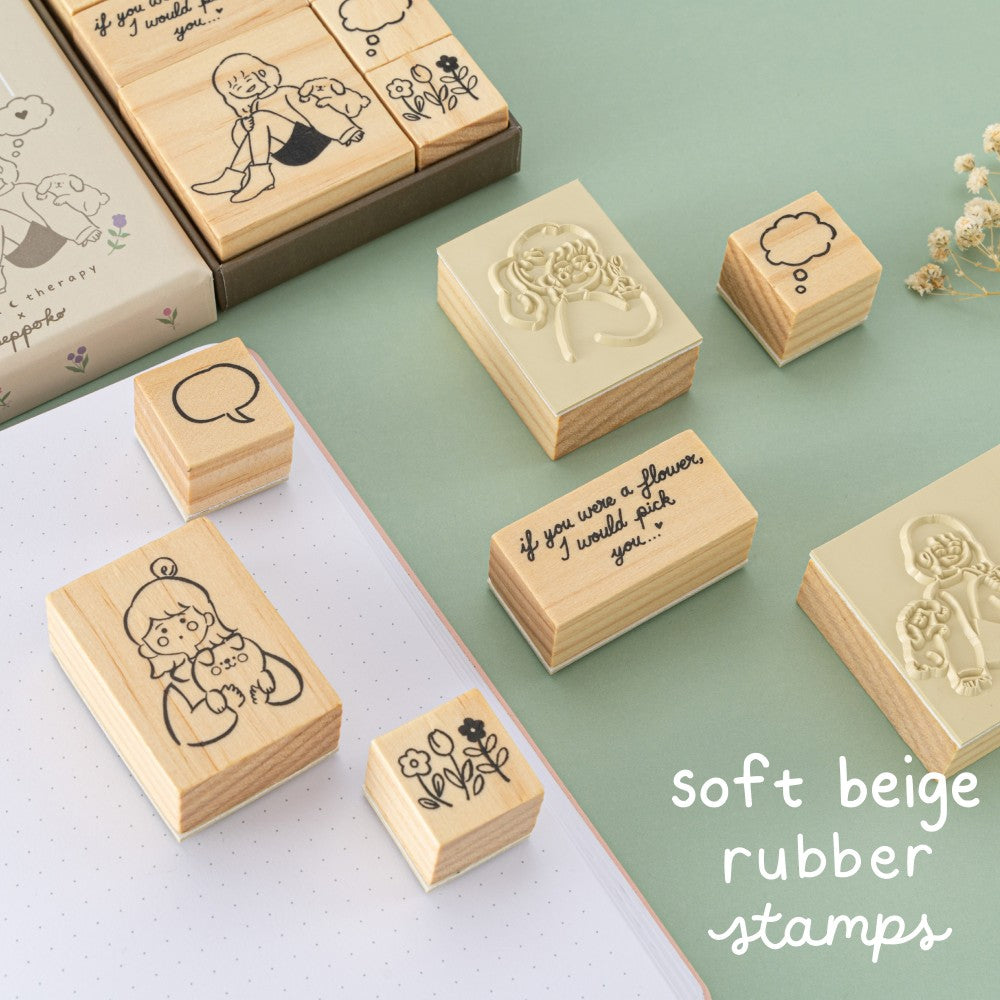 Tsuki 'Happy Day' Bullet Journal Stamp Set by Notebook Therapy x Peppoko ☾