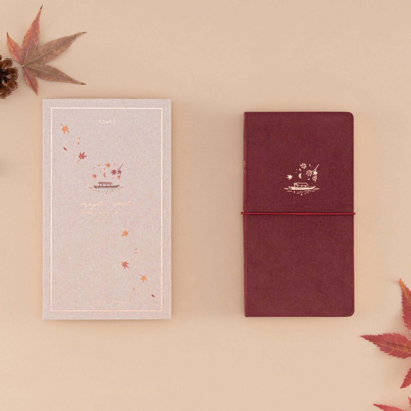 Tsuki 'Maple Sail' Travel Notebook ☾