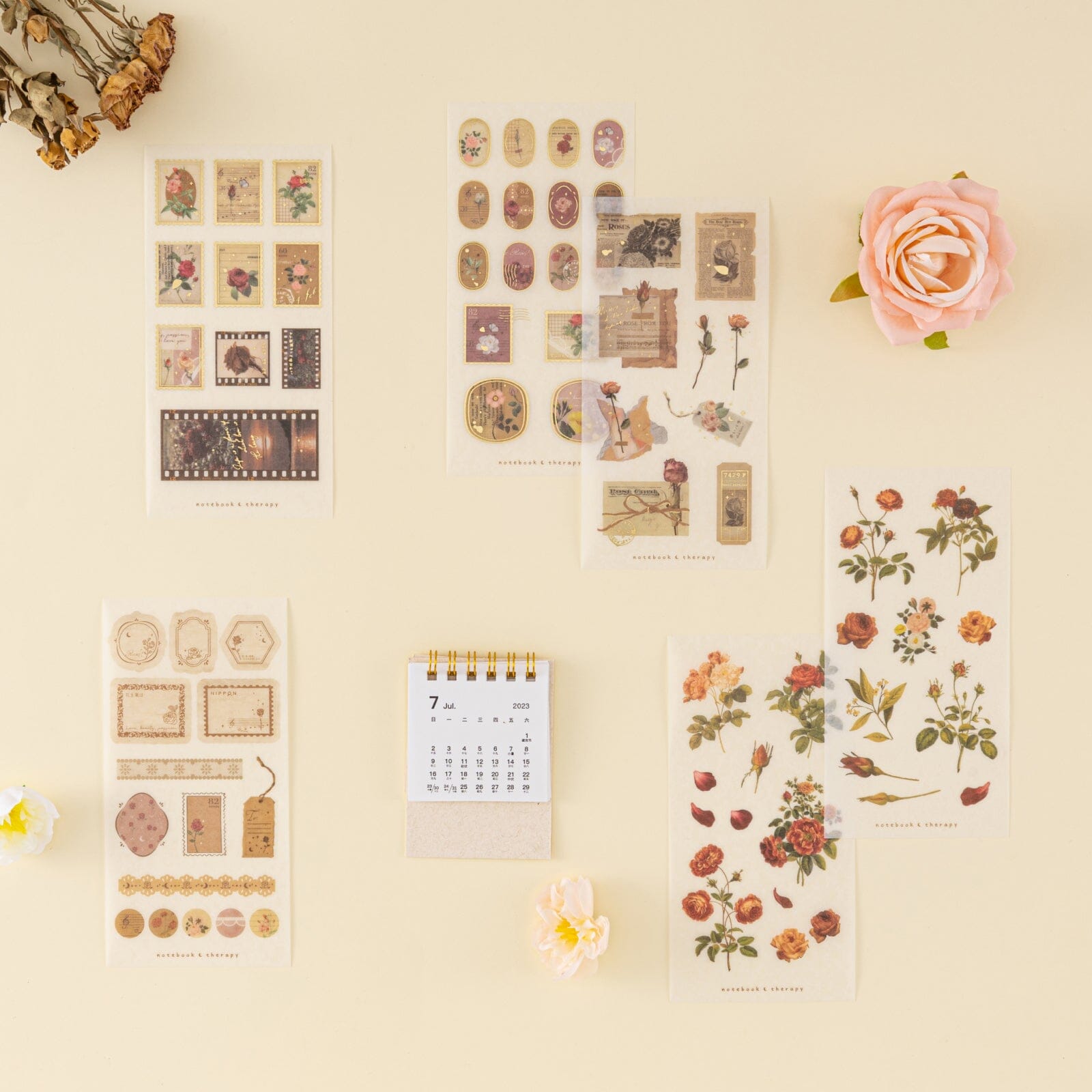 Tsuki 'Vintage Rose' Sticker Set ☾
