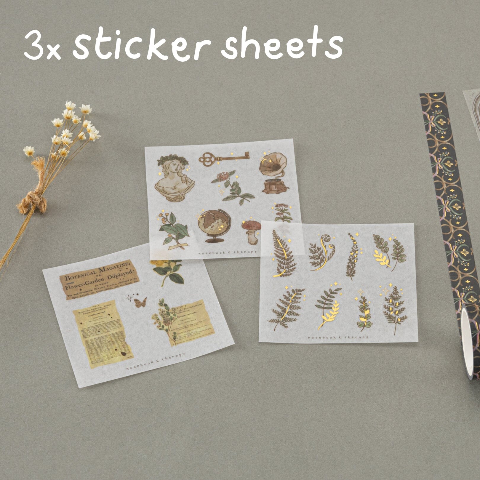 Tsuki 'Whimsical Botanics' Washi Tape Set ☾