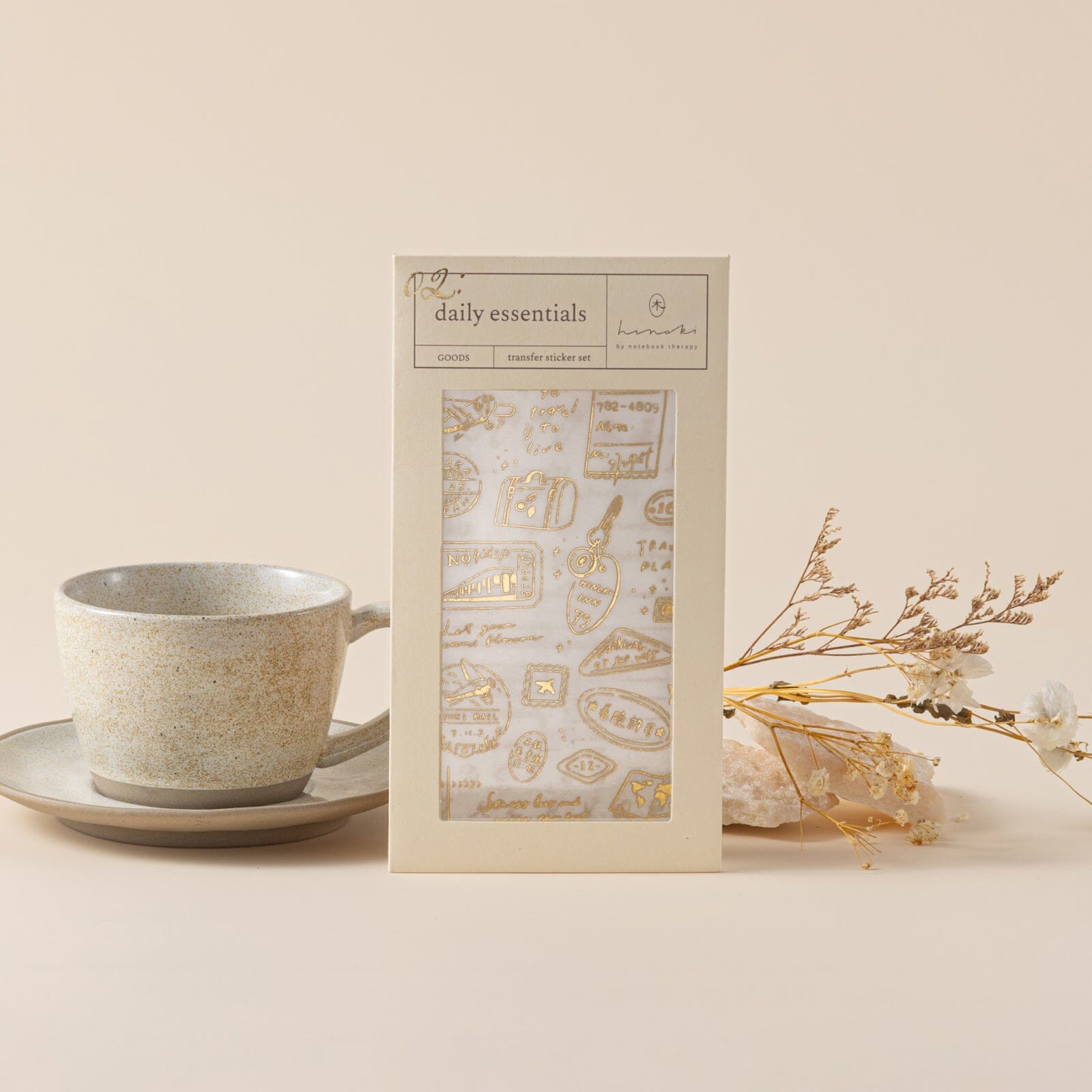 Hinoki - 'Daily Essentials' Gold Foil Print-On Sticker Set