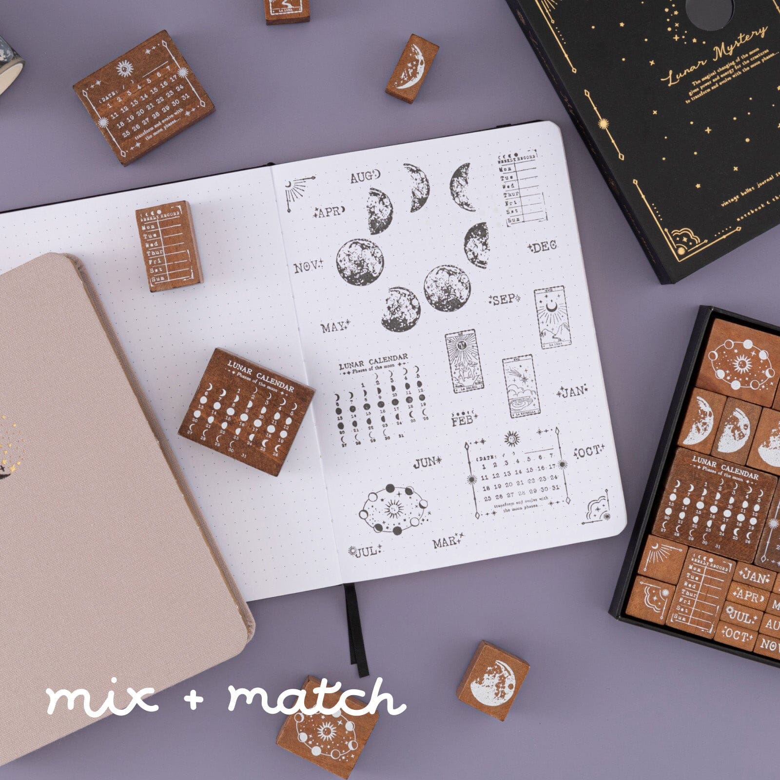 Tsuki 'Lunar Mystery' Bullet Journal Stamp Set ☾