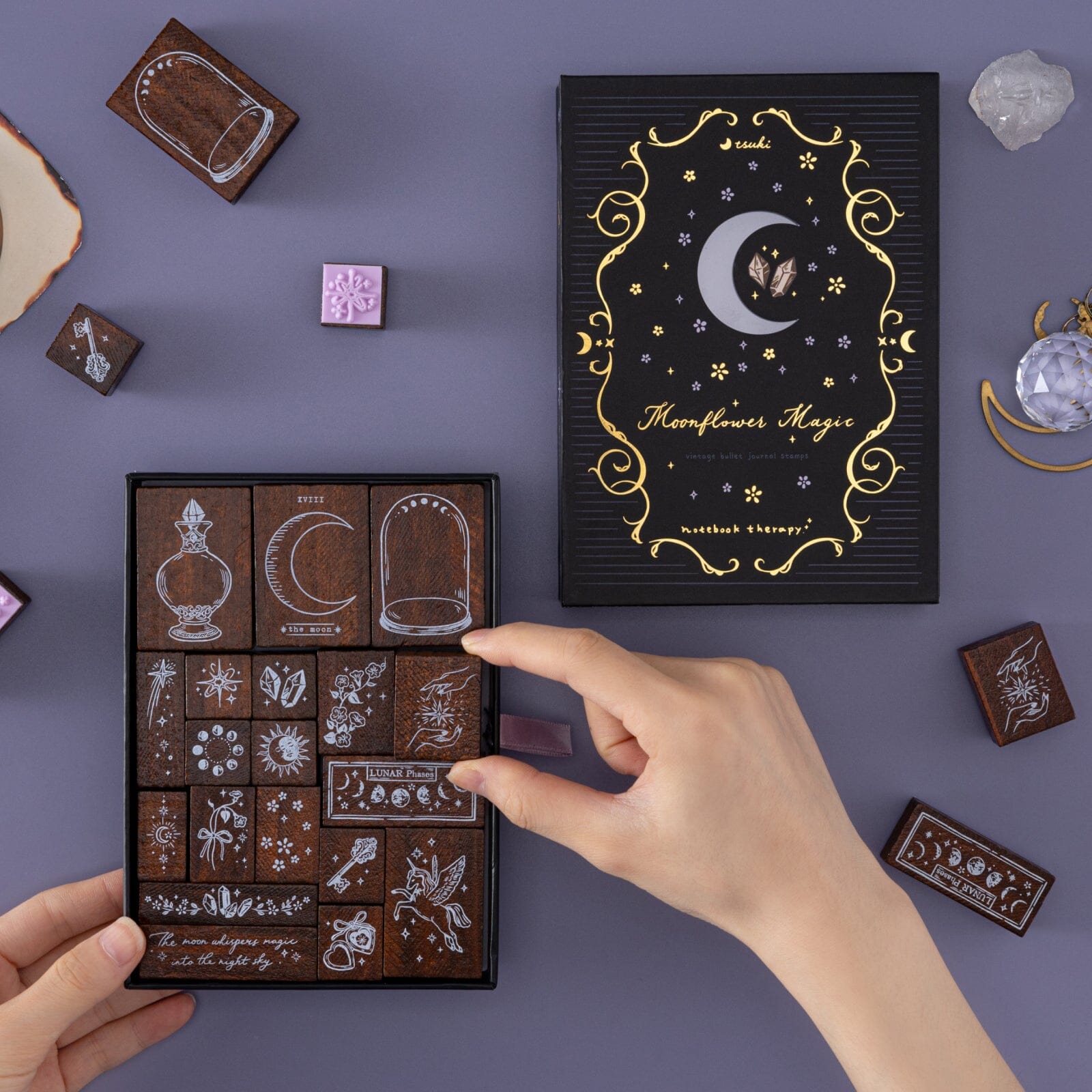 Tsuki 'Moonflower Magic' Bullet Journal Stamp Set ☾