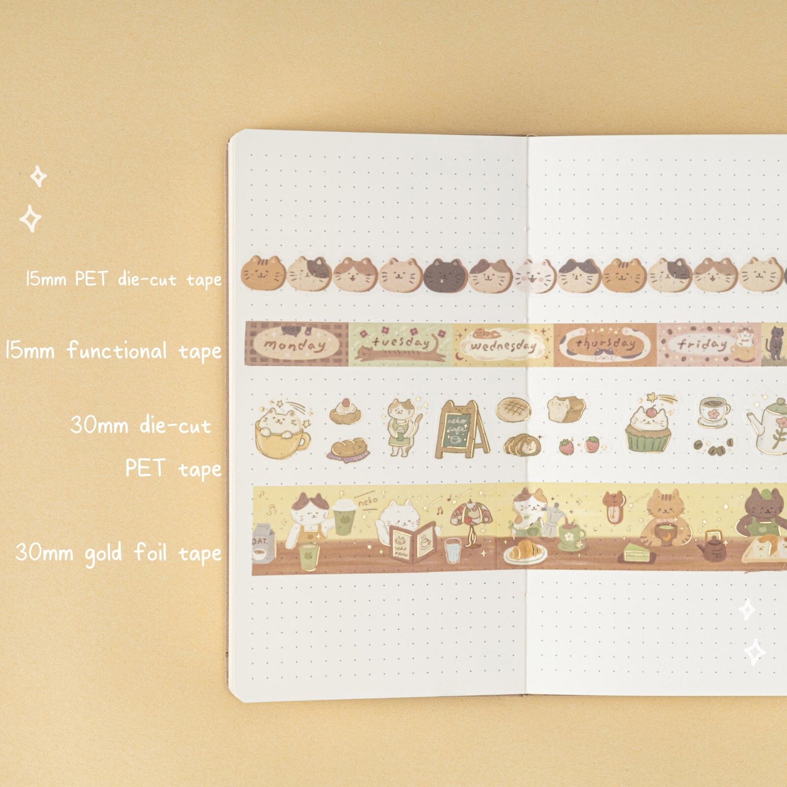 Tsuki 'Neko Cafe' Travel Notebook Gift Set ☾