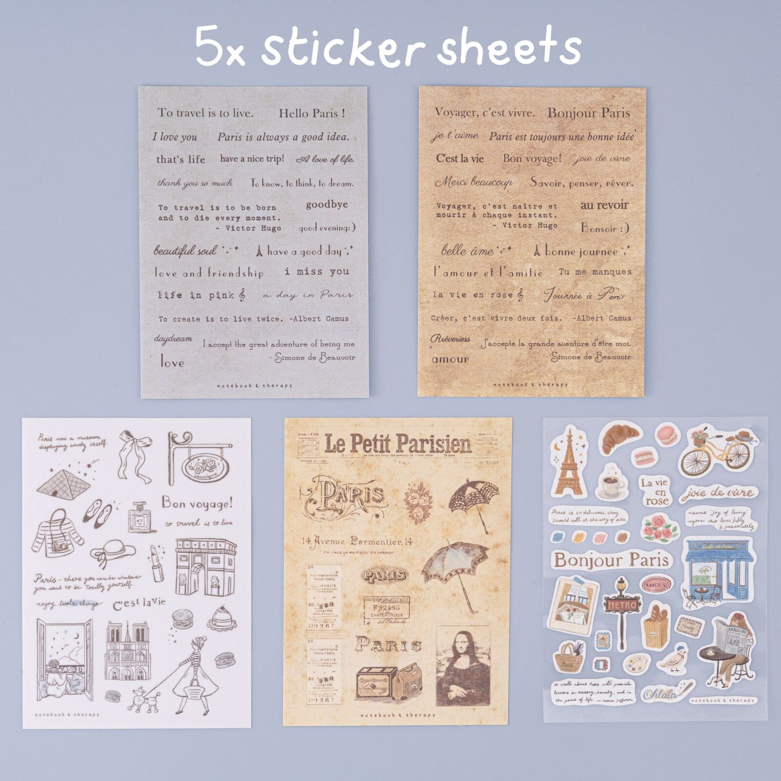 Tsuki 'Journée à Paris' Scrapbook Sticker Set ☾