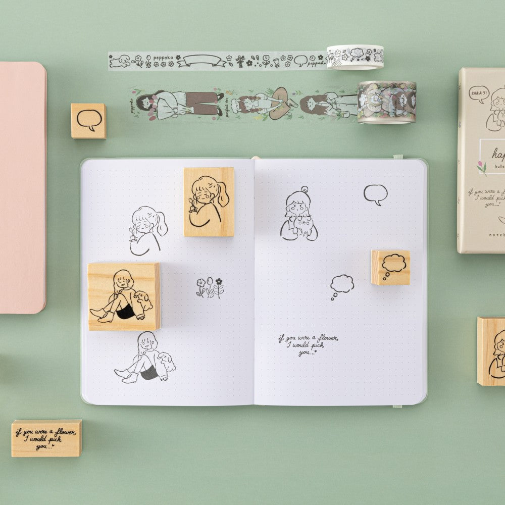 Tsuki 'Happy Day' Bullet Journal Stamp Set by Notebook Therapy x Peppoko ☾