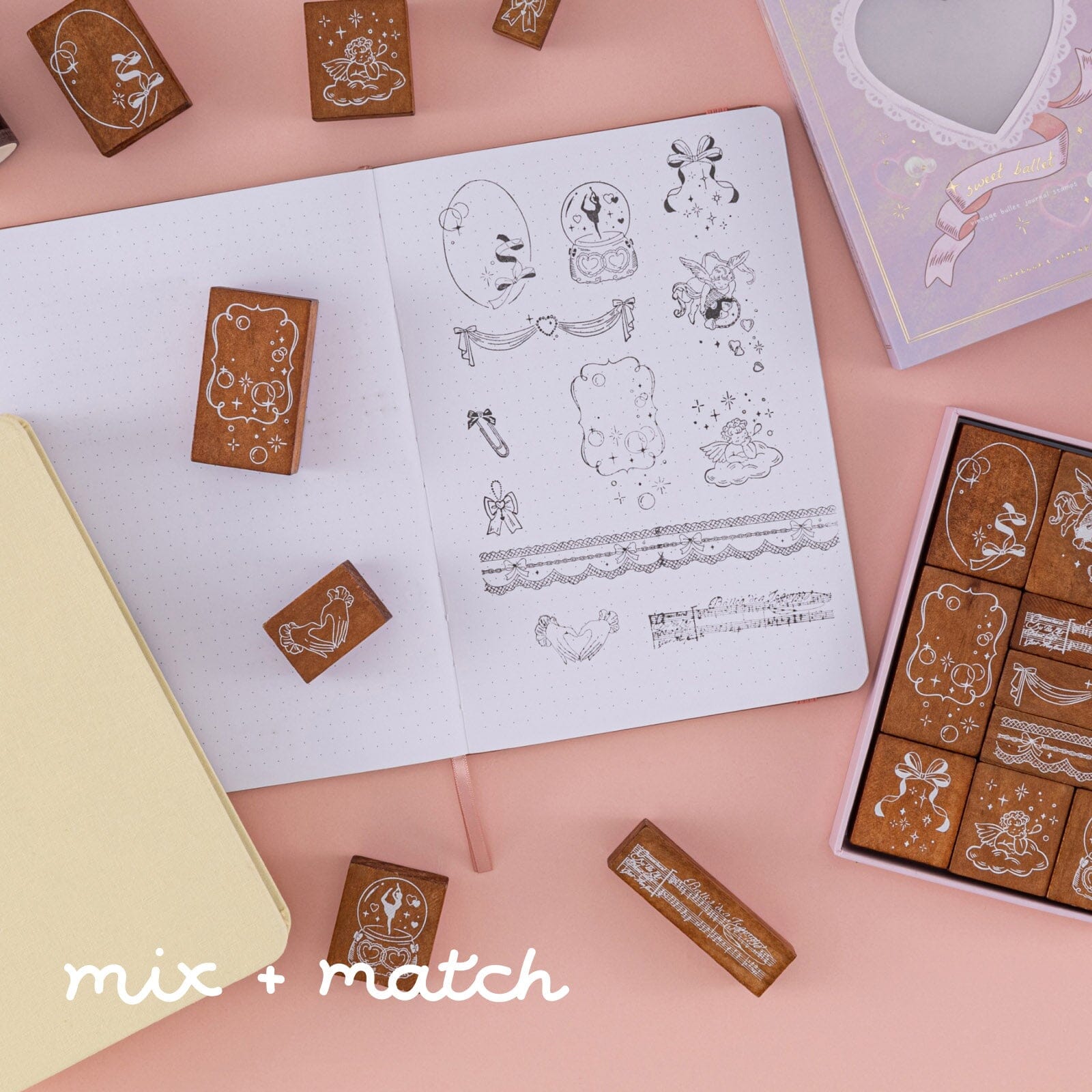 Tsuki 'Sweet Ballet' Bullet Journal Stamp Set ☾