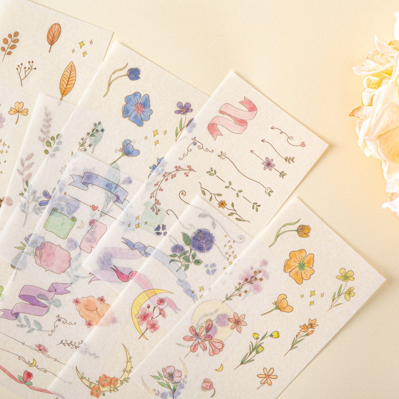Tsuki 'Watercolour Garden' Stickers - Set Of 10