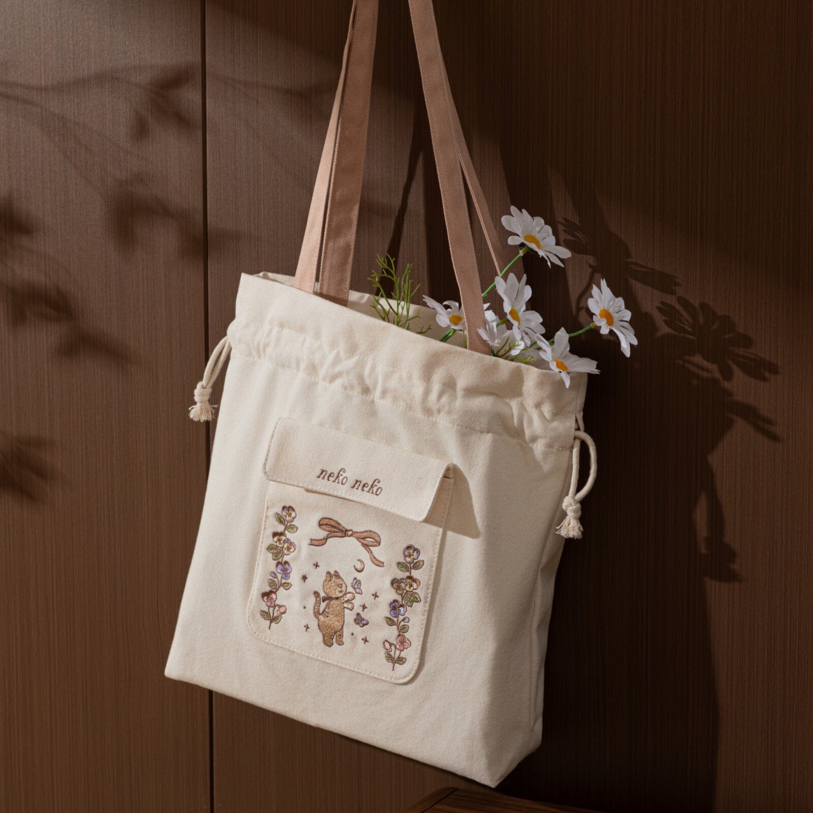 Tsuki 'Vintage Neko' Limited Edition Embroidered Tote Bag ☾