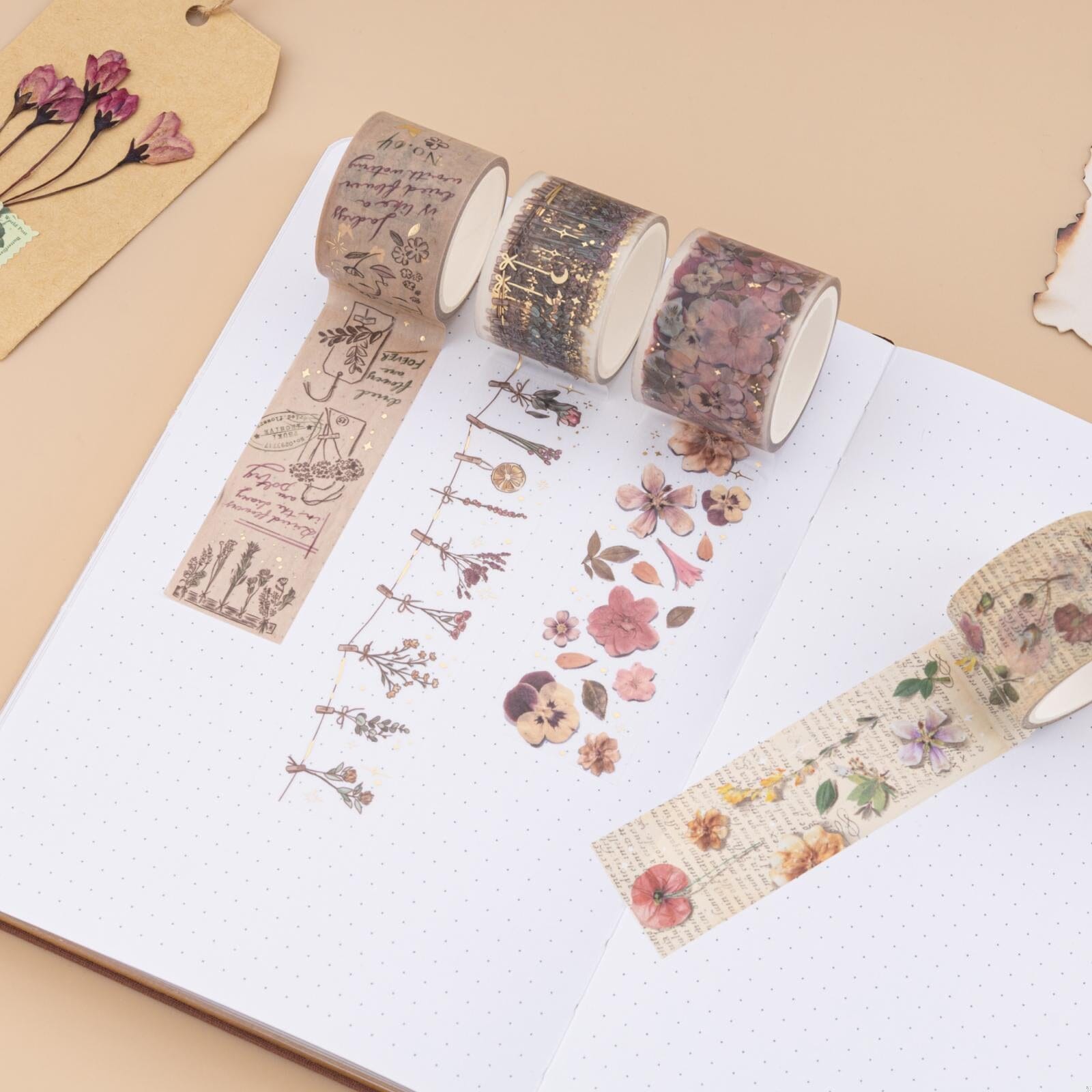 Tsuki 'Dried Flowers' Washi Tape Set ☾