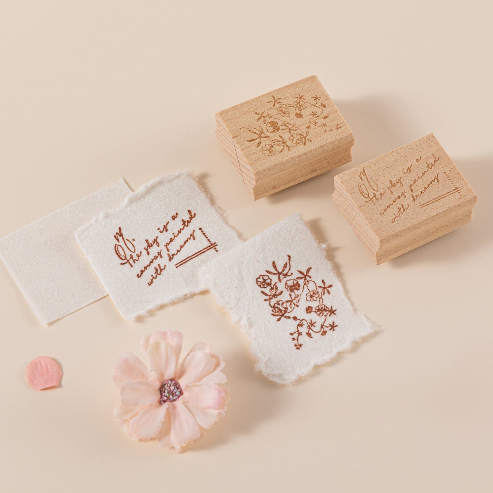 Hinoki - 'Into the Sky' Engraved Wooden Stamp Set