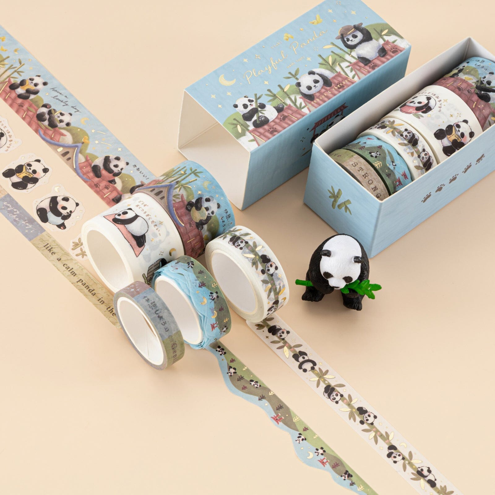 Tsuki 'Playful Panda' Washi Tape Set
