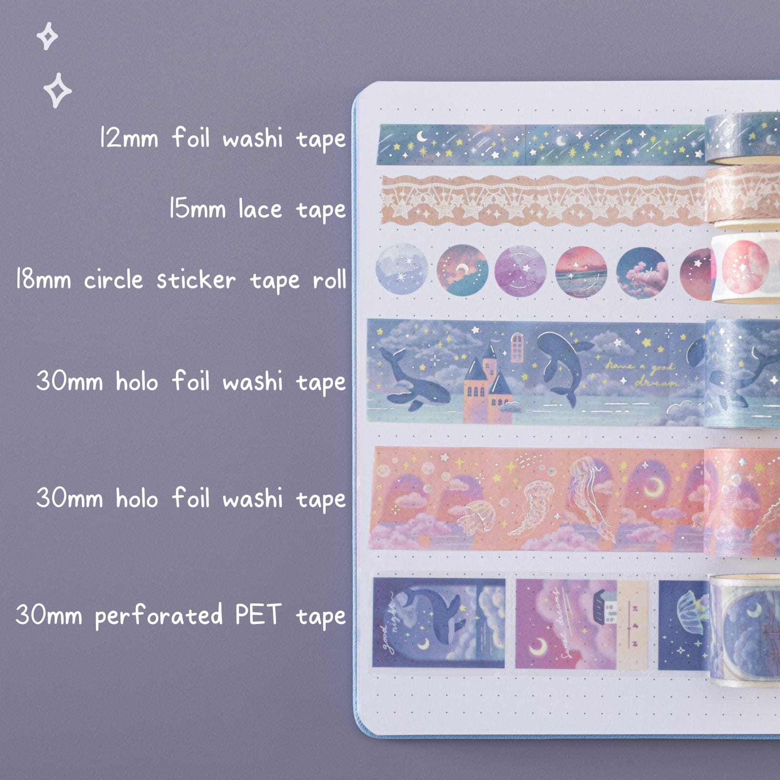 Tsuki 'Whale Dreams' Limited Edition Holographic Bullet Journal Set ☾