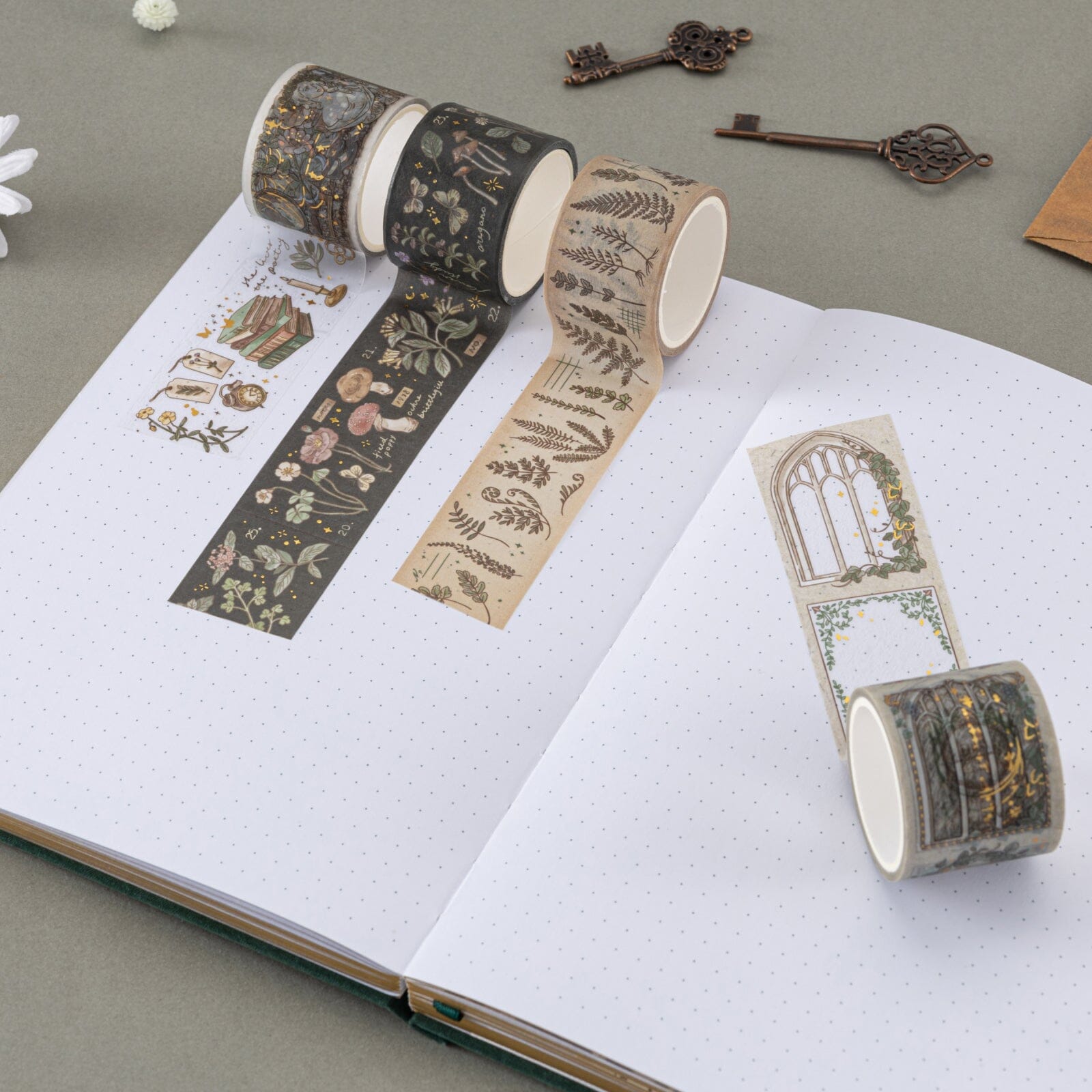 Tsuki 'Whimsical Botanics' Washi Tape Set ☾