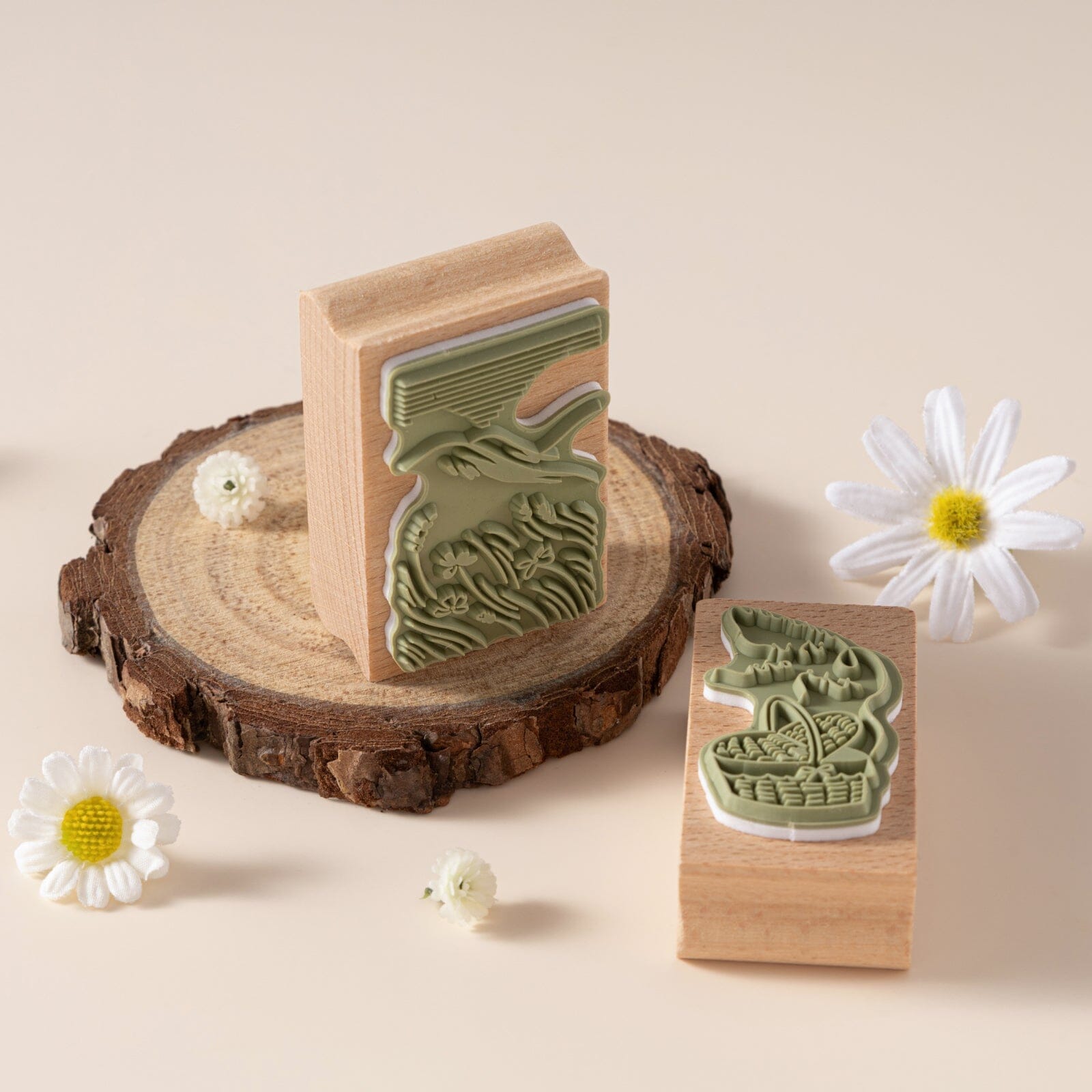 Hinoki - 'Into the Meadow' Engraved Wooden Stamp Set