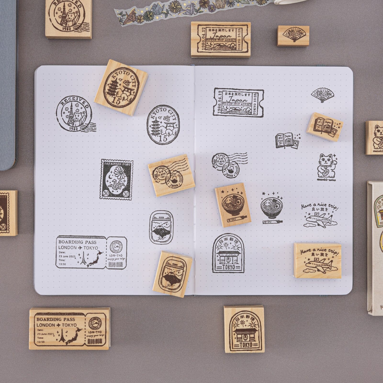 Tsuki 'Journey in Japan' Bullet Journal Stamp Set ☾