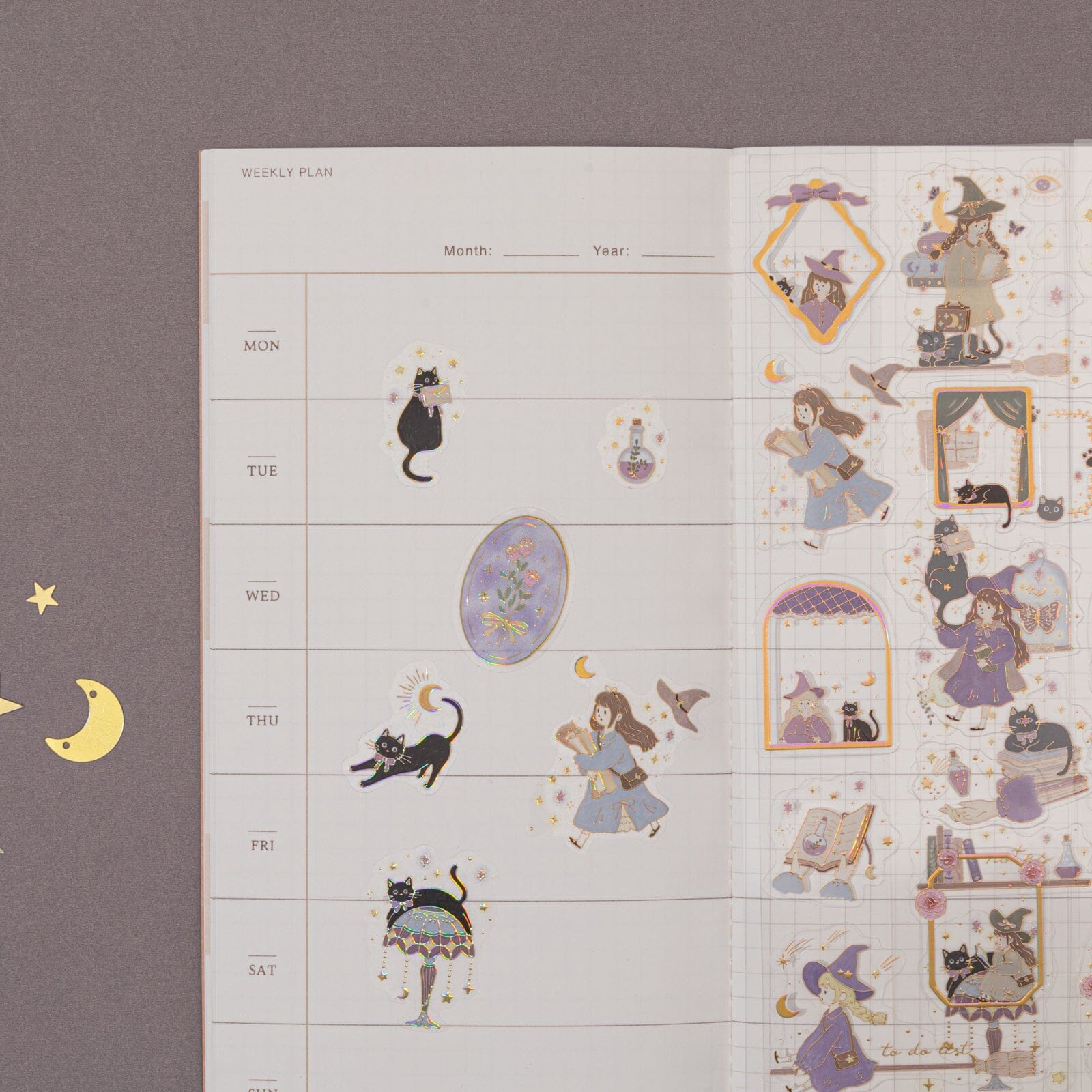 Tsuki 'Lunar Delivery' 3D Holographic Foil Luxury Sticker Set ☾