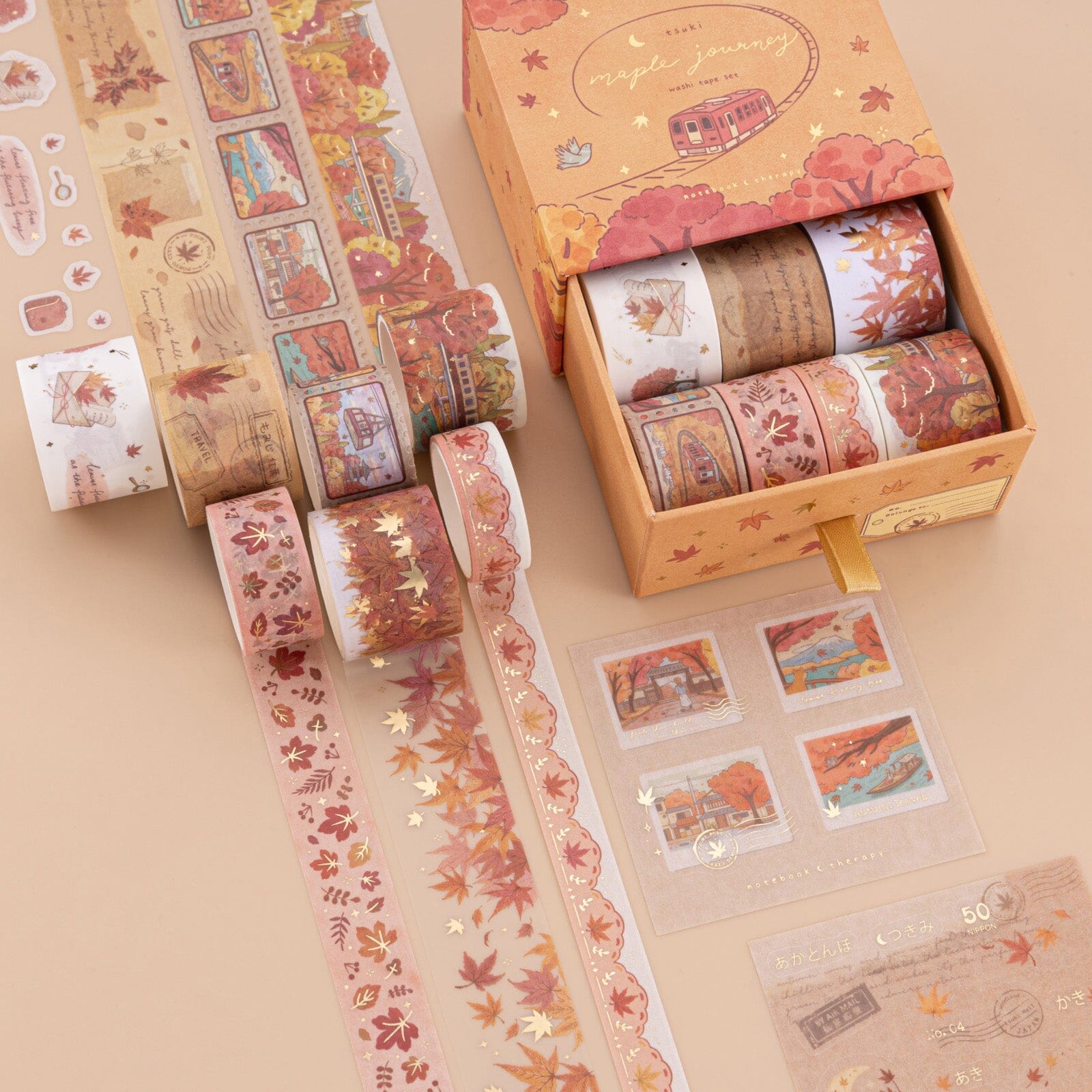 Tsuki 'Maple Journey' Washi Tape Set ☾